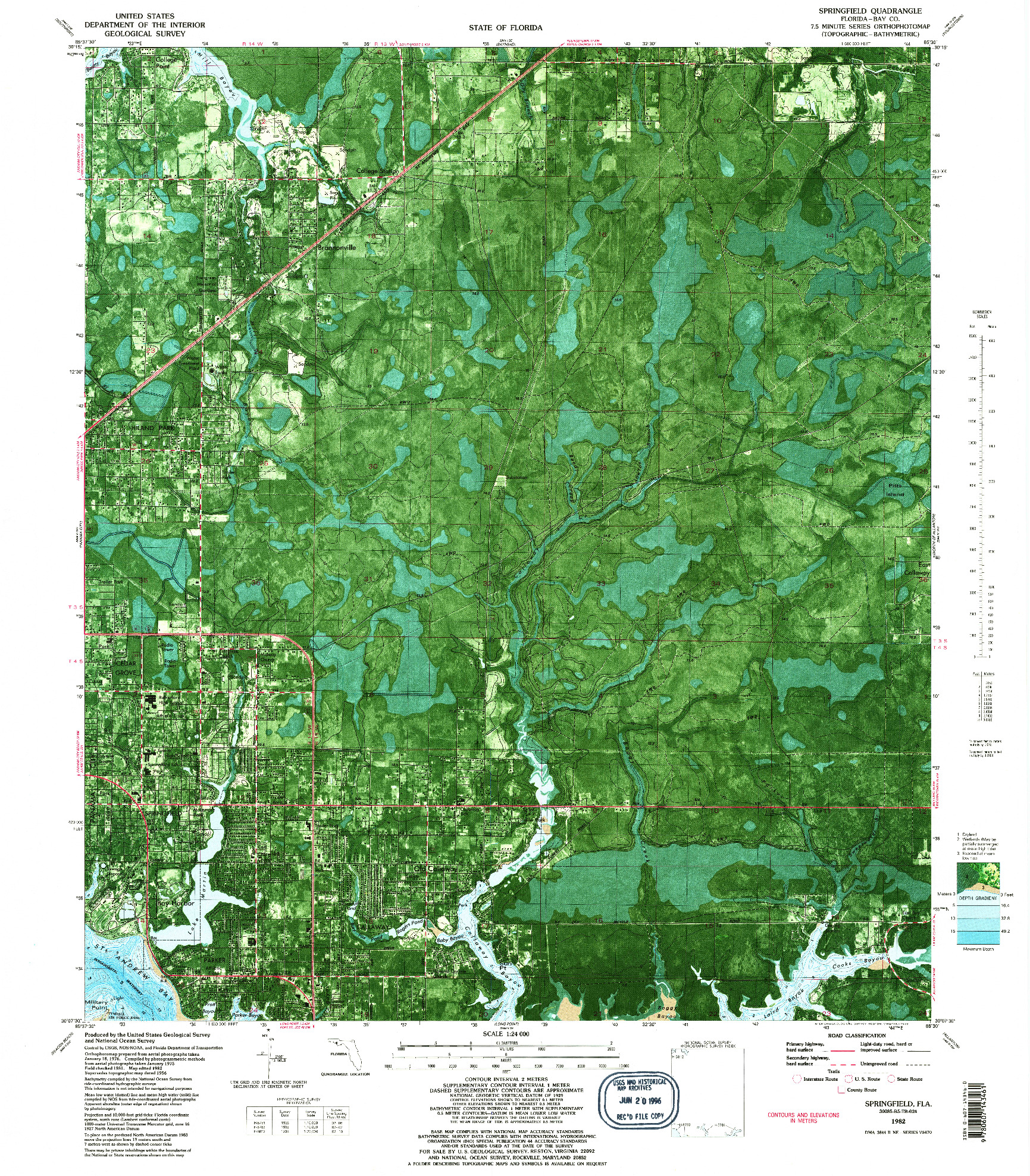 USGS 1:24000-SCALE QUADRANGLE FOR SPRINGFIELD, FL 1982