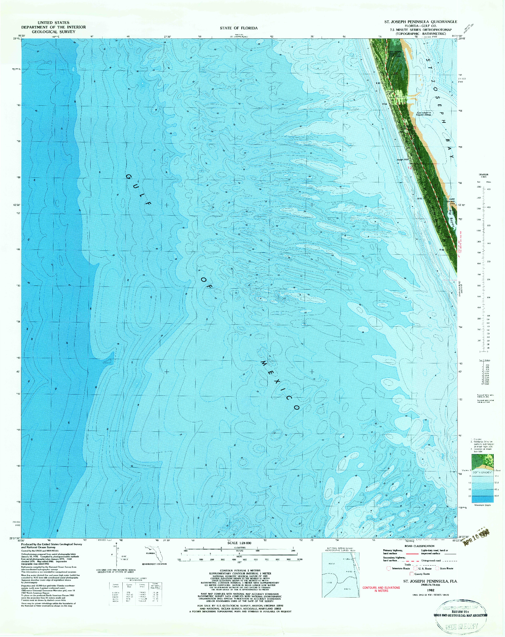 USGS 1:24000-SCALE QUADRANGLE FOR ST. JOSEPH PENINSULA, FL 1982
