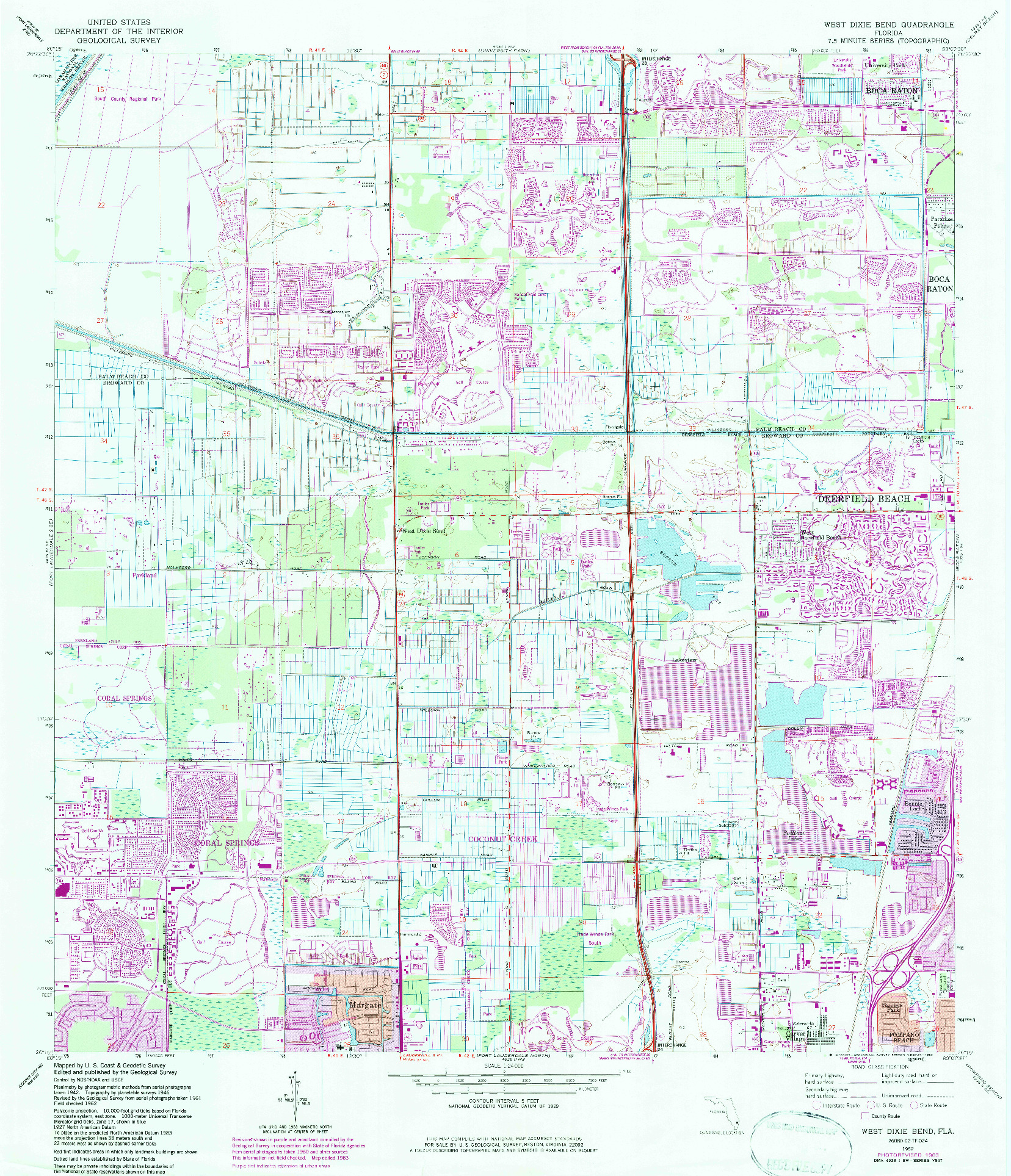 USGS 1:24000-SCALE QUADRANGLE FOR WEST DIXIE BEND, FL 1962