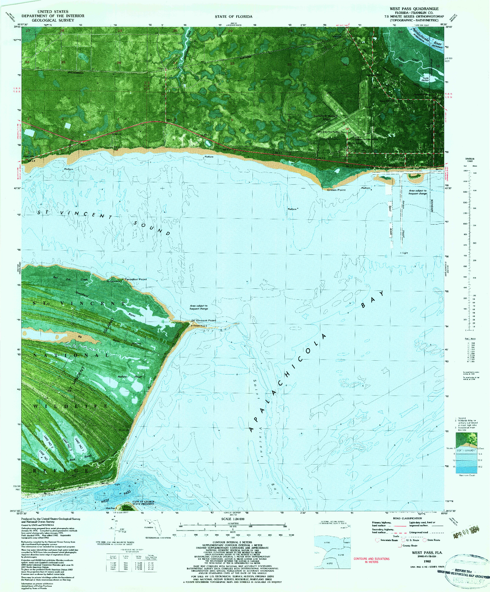 USGS 1:24000-SCALE QUADRANGLE FOR WEST PASS, FL 1982