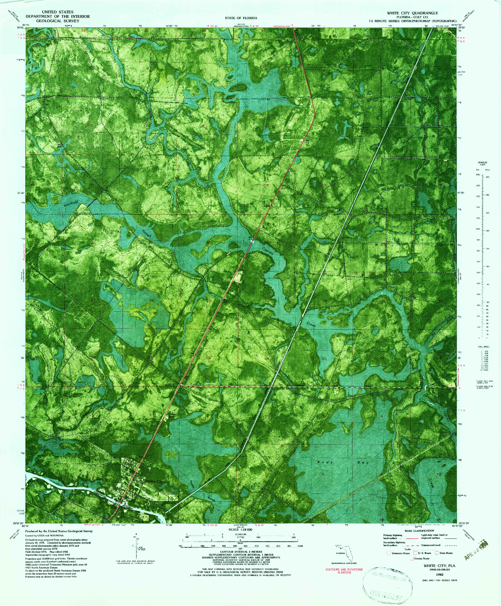 USGS 1:24000-SCALE QUADRANGLE FOR WHITE CITY, FL 1982