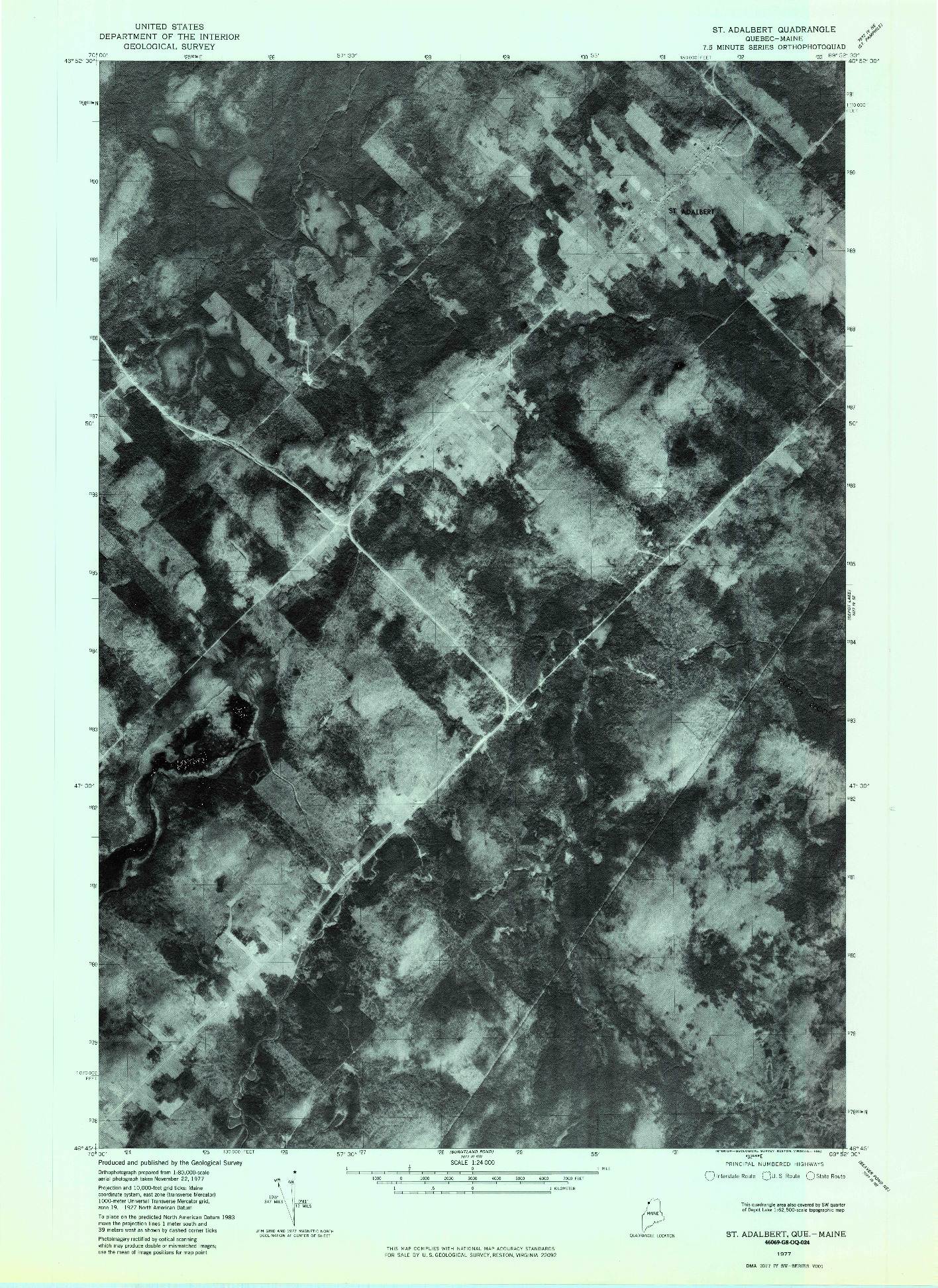 USGS 1:24000-SCALE QUADRANGLE FOR ST. ADALBERT, ME 1977