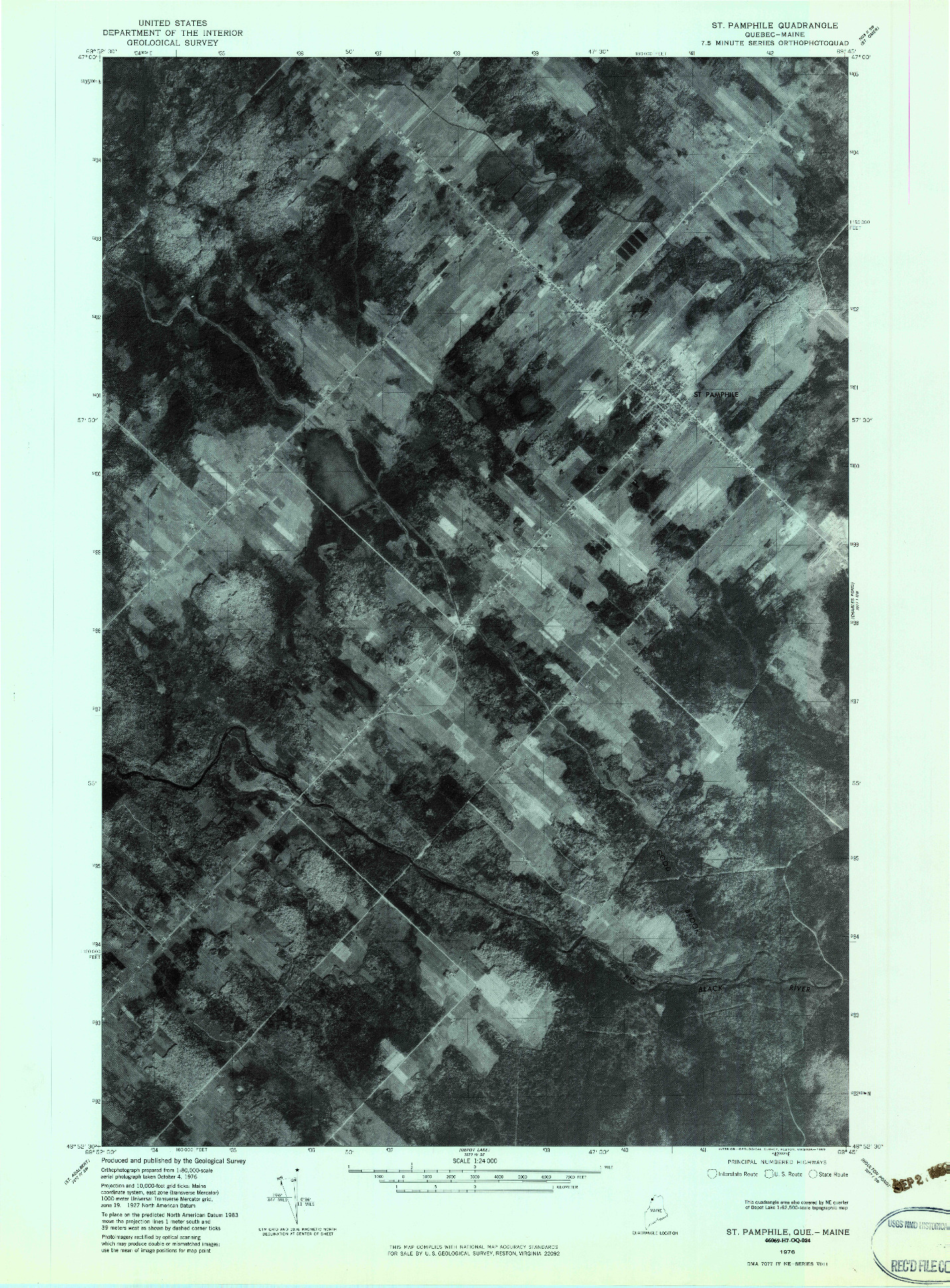 USGS 1:24000-SCALE QUADRANGLE FOR ST. PAMPHILE, ME 1976