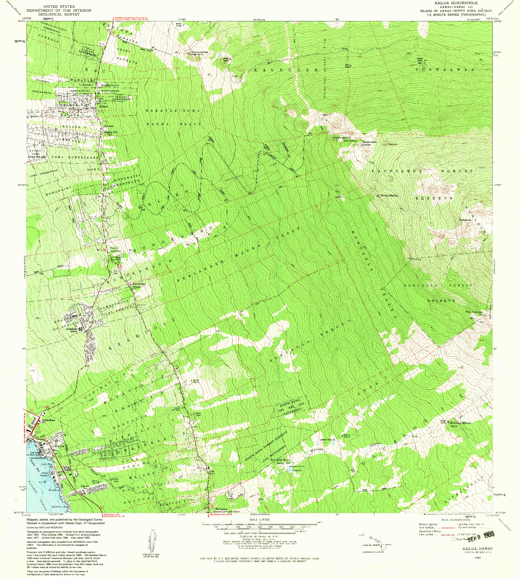 USGS 1:24000-SCALE QUADRANGLE FOR KAILUA, HI 1982