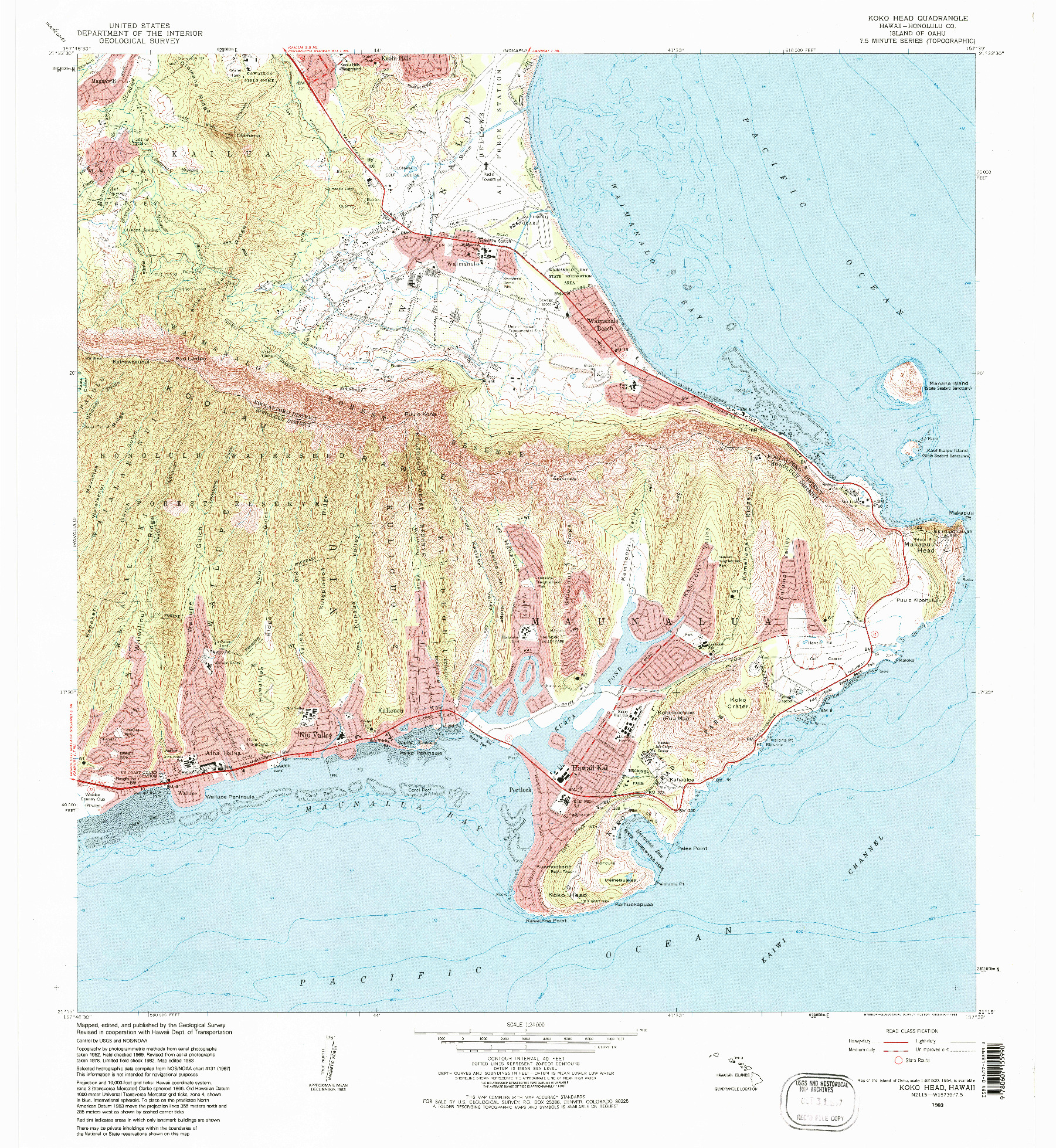 USGS 1:24000-SCALE QUADRANGLE FOR KOKO HEAD, HI 1983