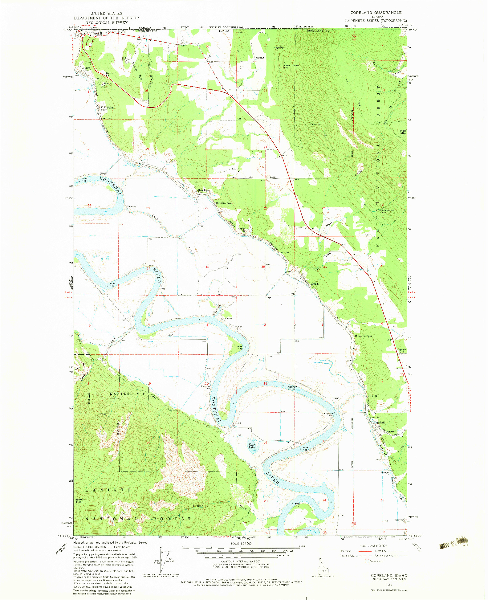 USGS 1:24000-SCALE QUADRANGLE FOR COPELAND, ID 1965