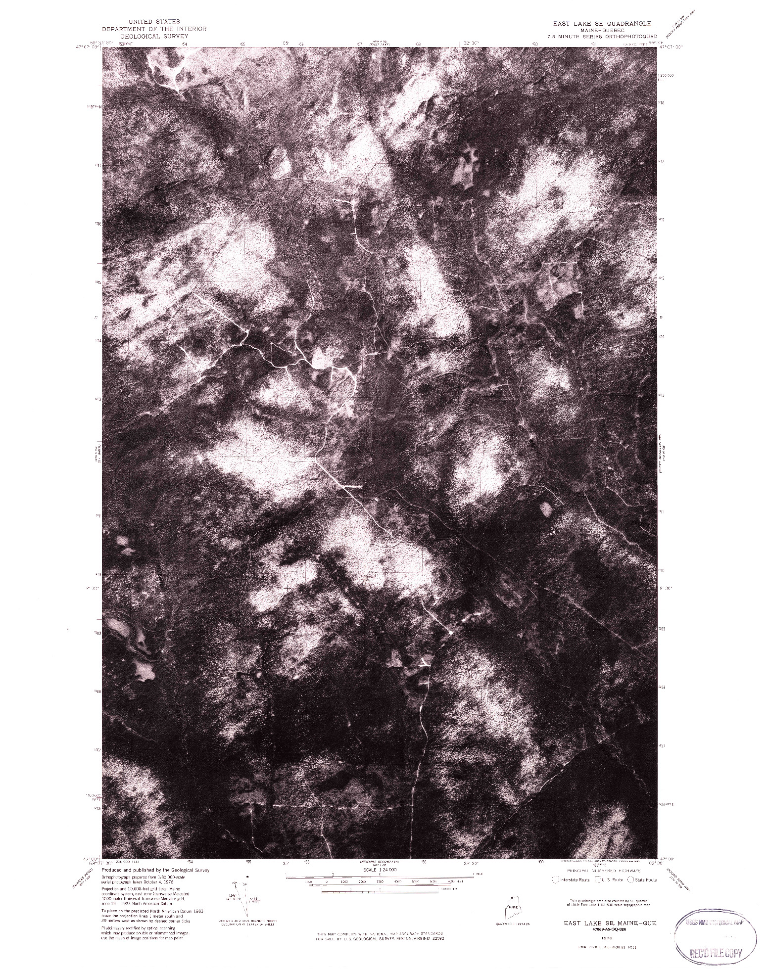 USGS 1:24000-SCALE QUADRANGLE FOR EAST LAKE SE, ME 1976