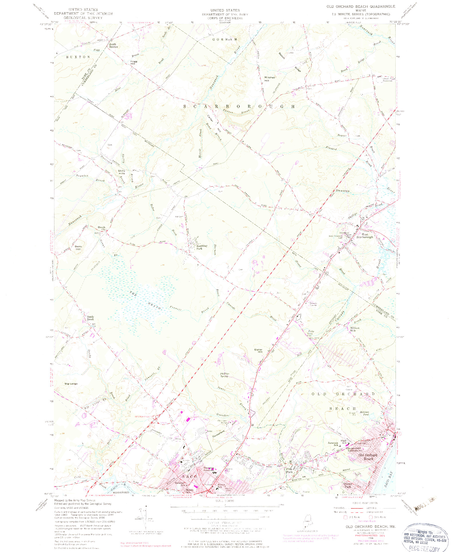 USGS 1:24000-SCALE QUADRANGLE FOR OLD ORCHARD BEACH, ME 1956