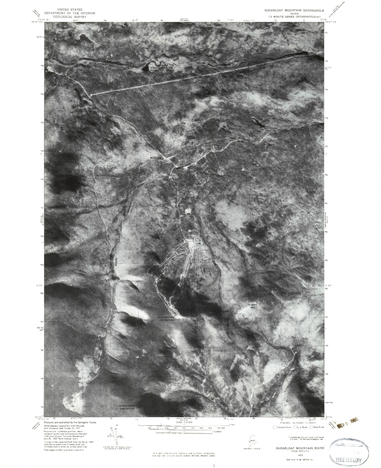 USGS 1:24000-SCALE QUADRANGLE FOR SUGARLOAF MTN, ME 1977