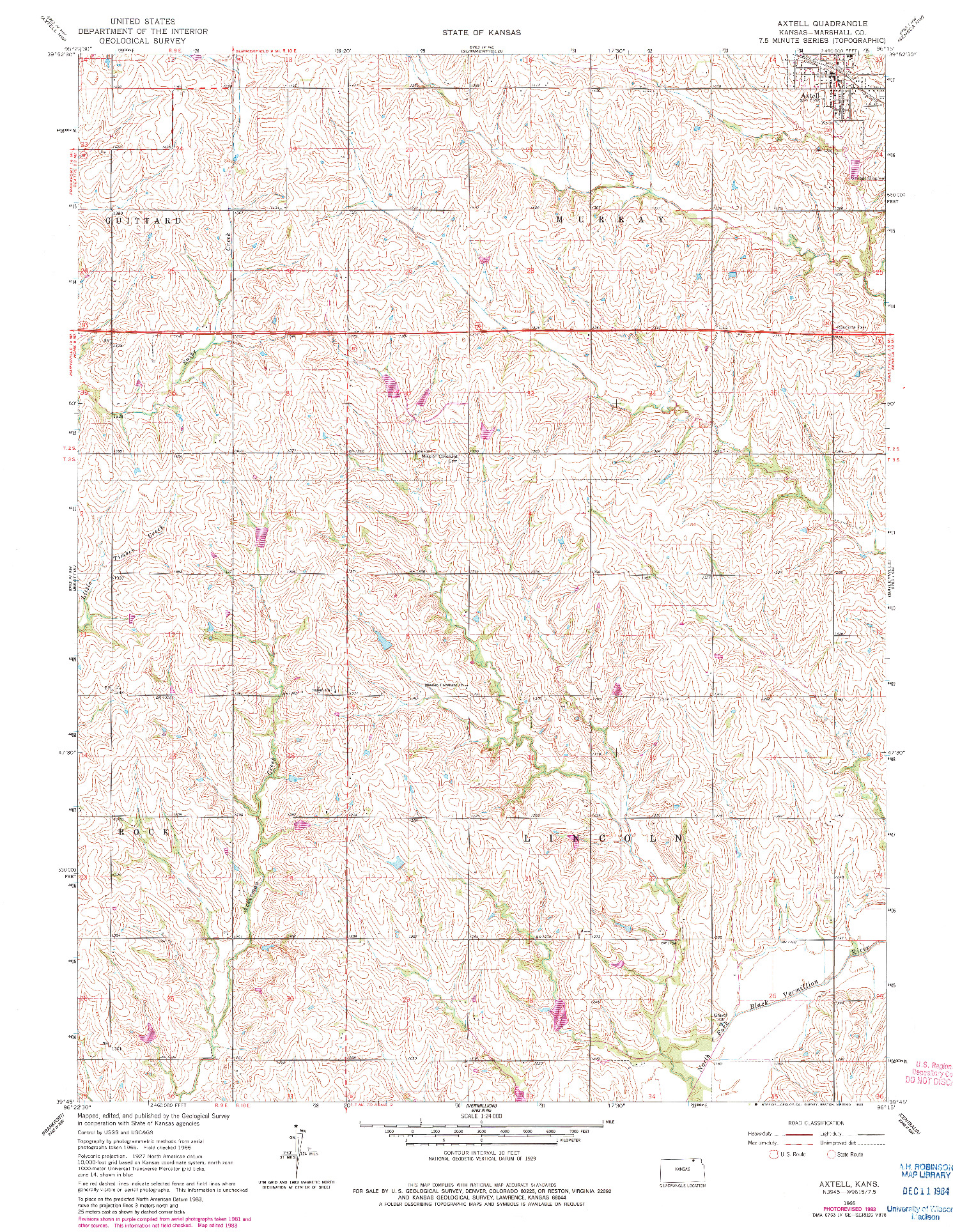 USGS 1:24000-SCALE QUADRANGLE FOR AXTELL, KS 1966