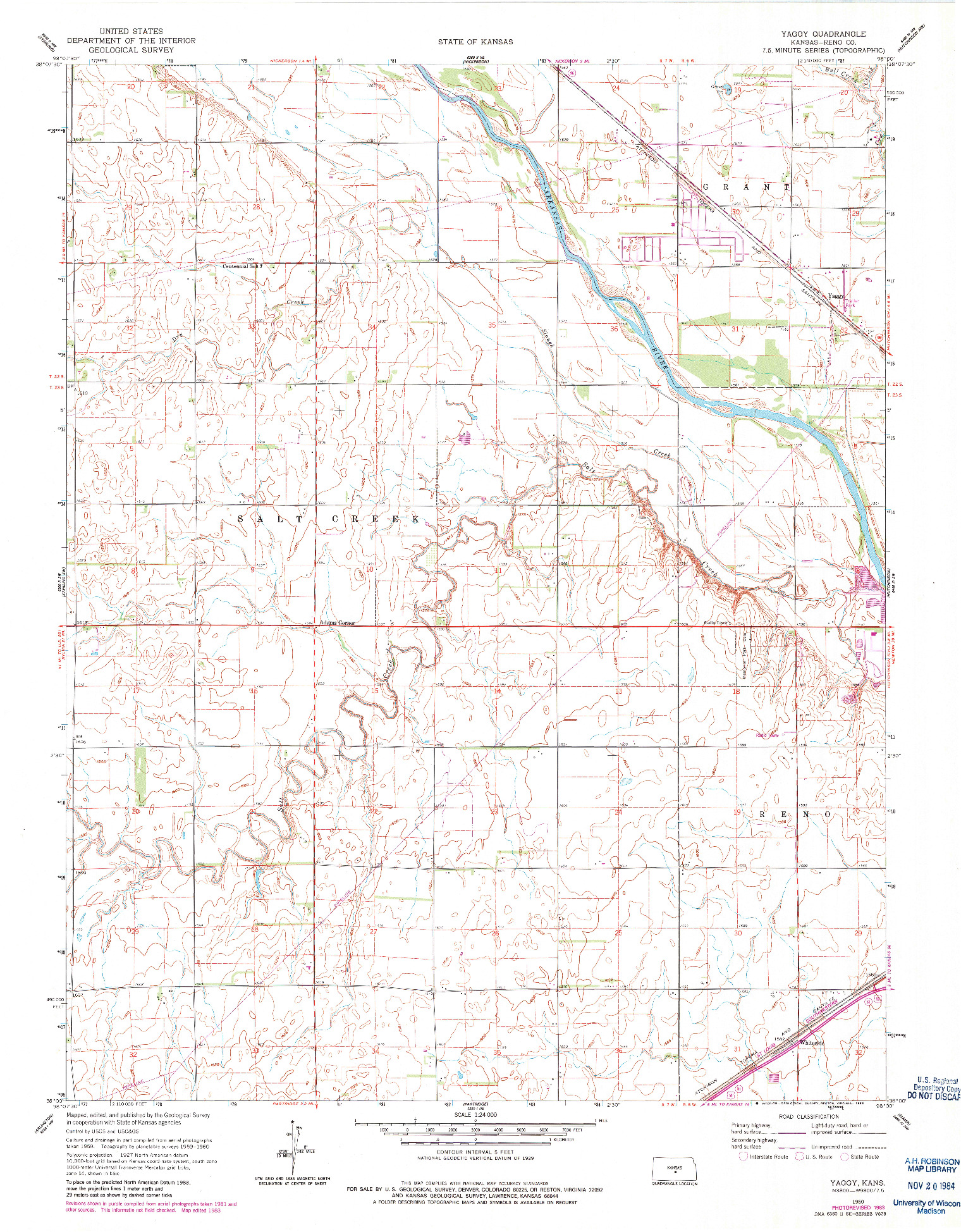 USGS 1:24000-SCALE QUADRANGLE FOR YAGGY, KS 1960
