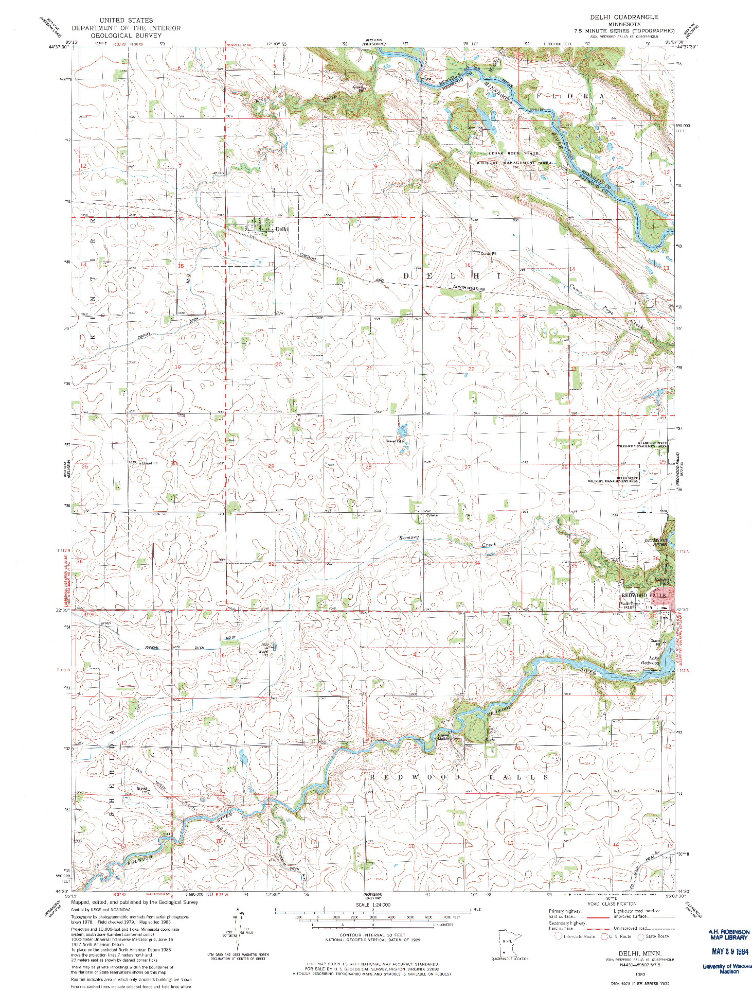 USGS 1:24000-SCALE QUADRANGLE FOR DELHI, MN 1983