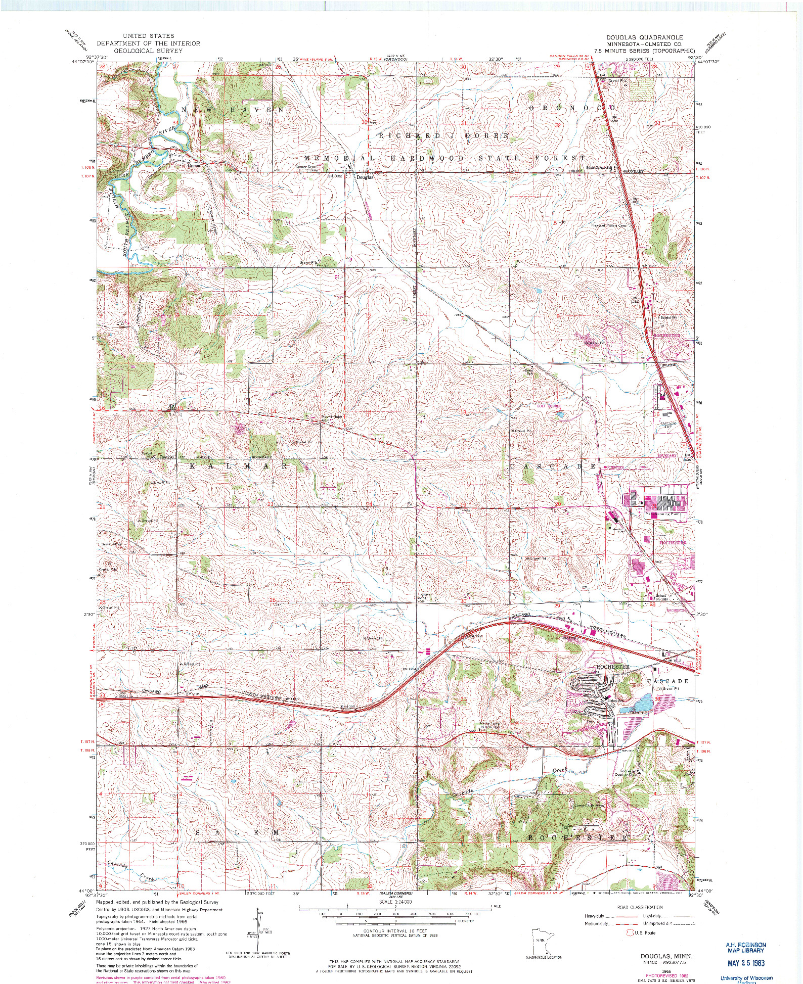 USGS 1:24000-SCALE QUADRANGLE FOR DOUGLAS, MN 1966