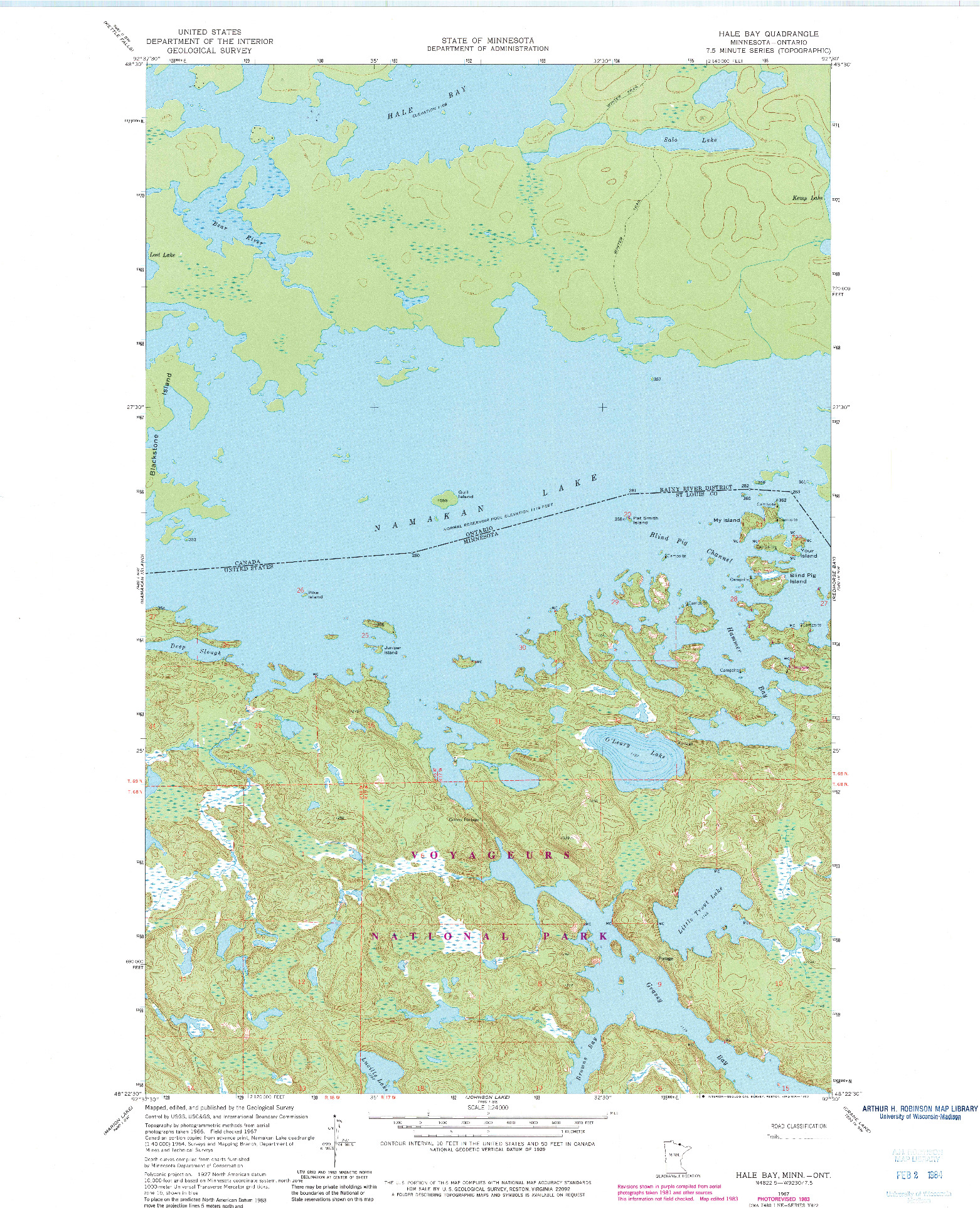 USGS 1:24000-SCALE QUADRANGLE FOR HALE BAY, MN 1967