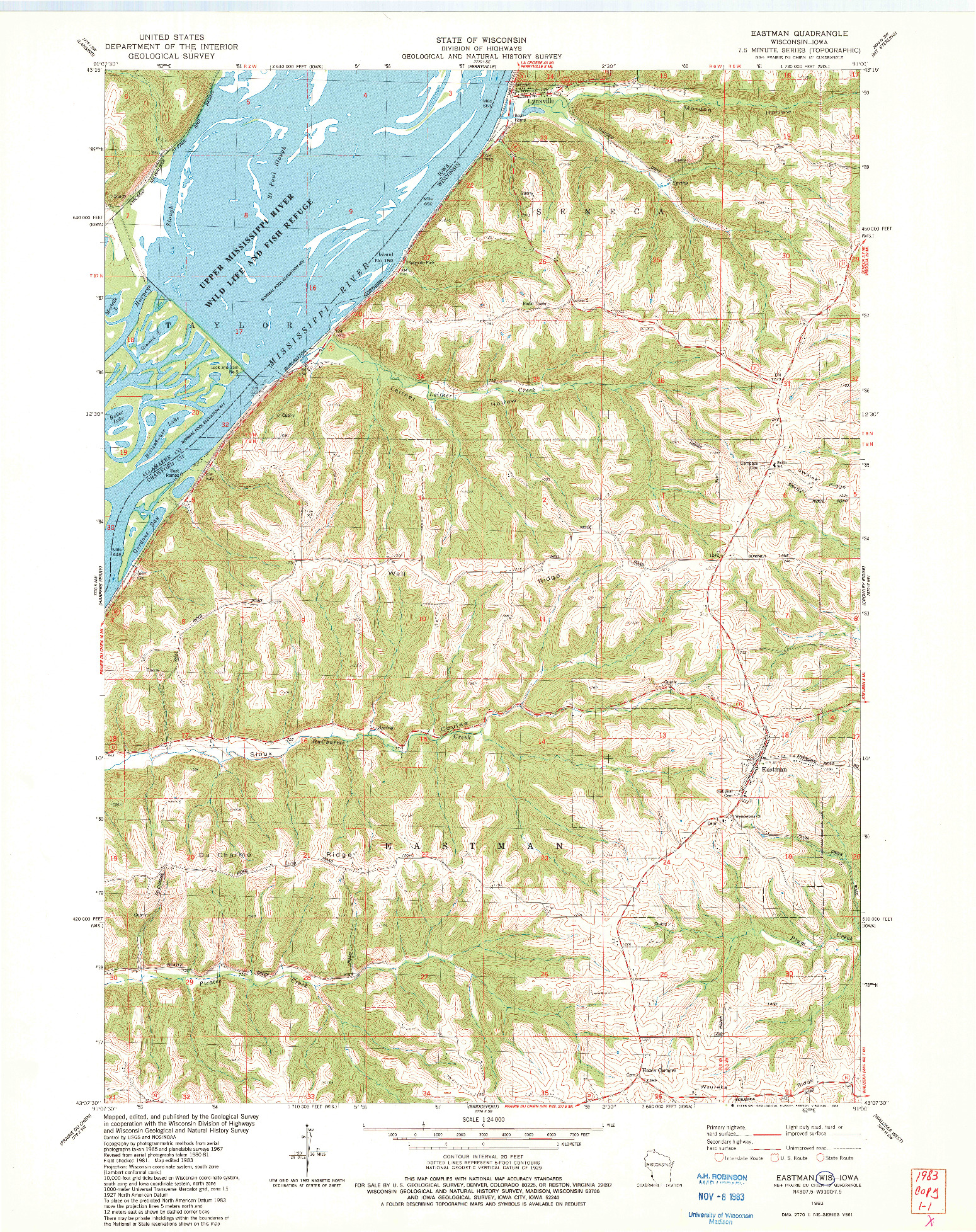 USGS 1:24000-SCALE QUADRANGLE FOR EASTMAN, WI 1983