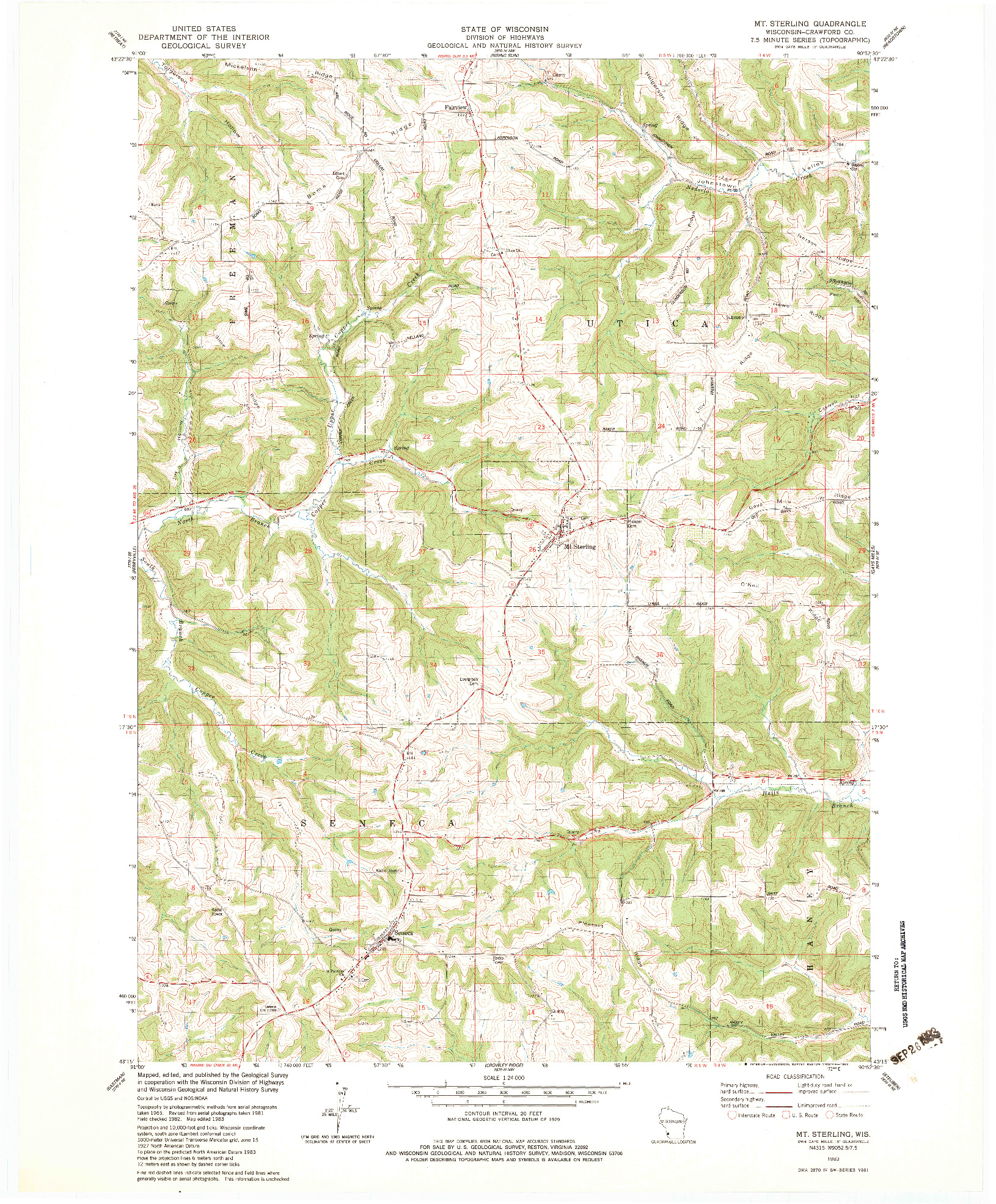 USGS 1:24000-SCALE QUADRANGLE FOR MT. STERLING, WI 1983
