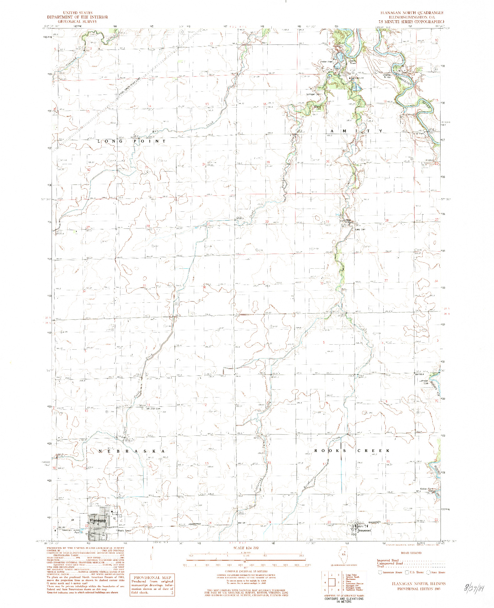 USGS 1:24000-SCALE QUADRANGLE FOR FLANAGAN NORTH, IL 1983