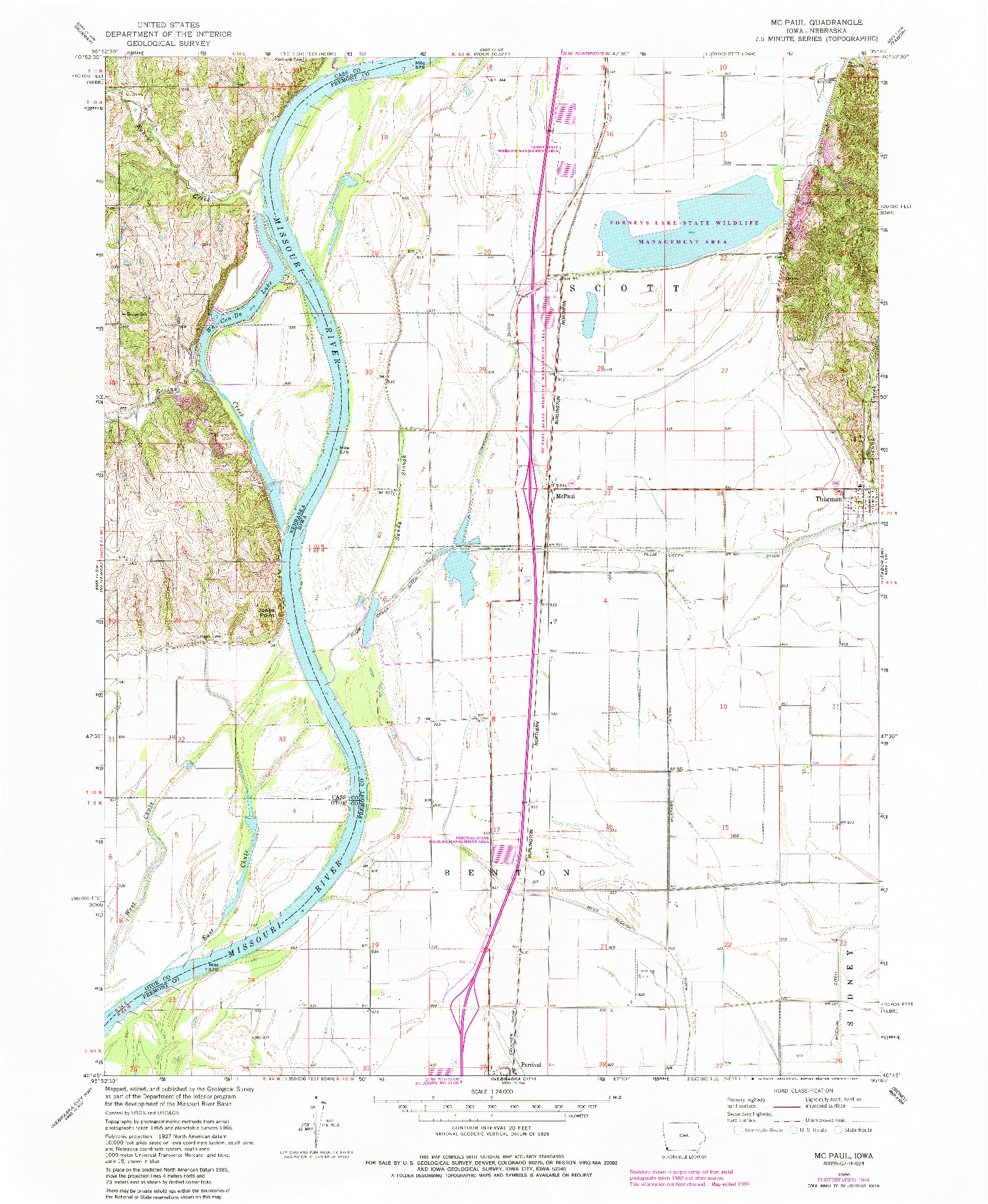 USGS 1:24000-SCALE QUADRANGLE FOR MC PAUL, IA 1966