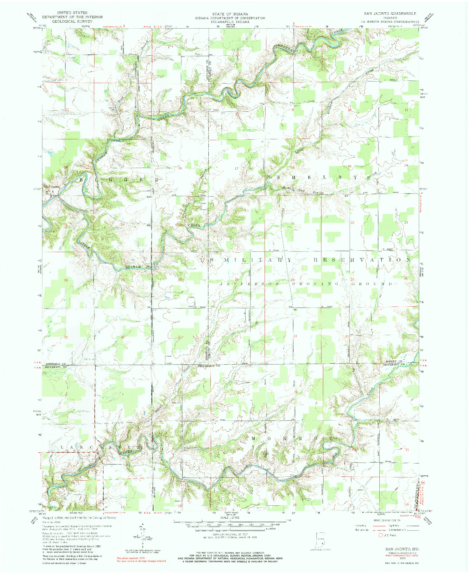 USGS 1:24000-SCALE QUADRANGLE FOR SAN JACINTO, IN 1959