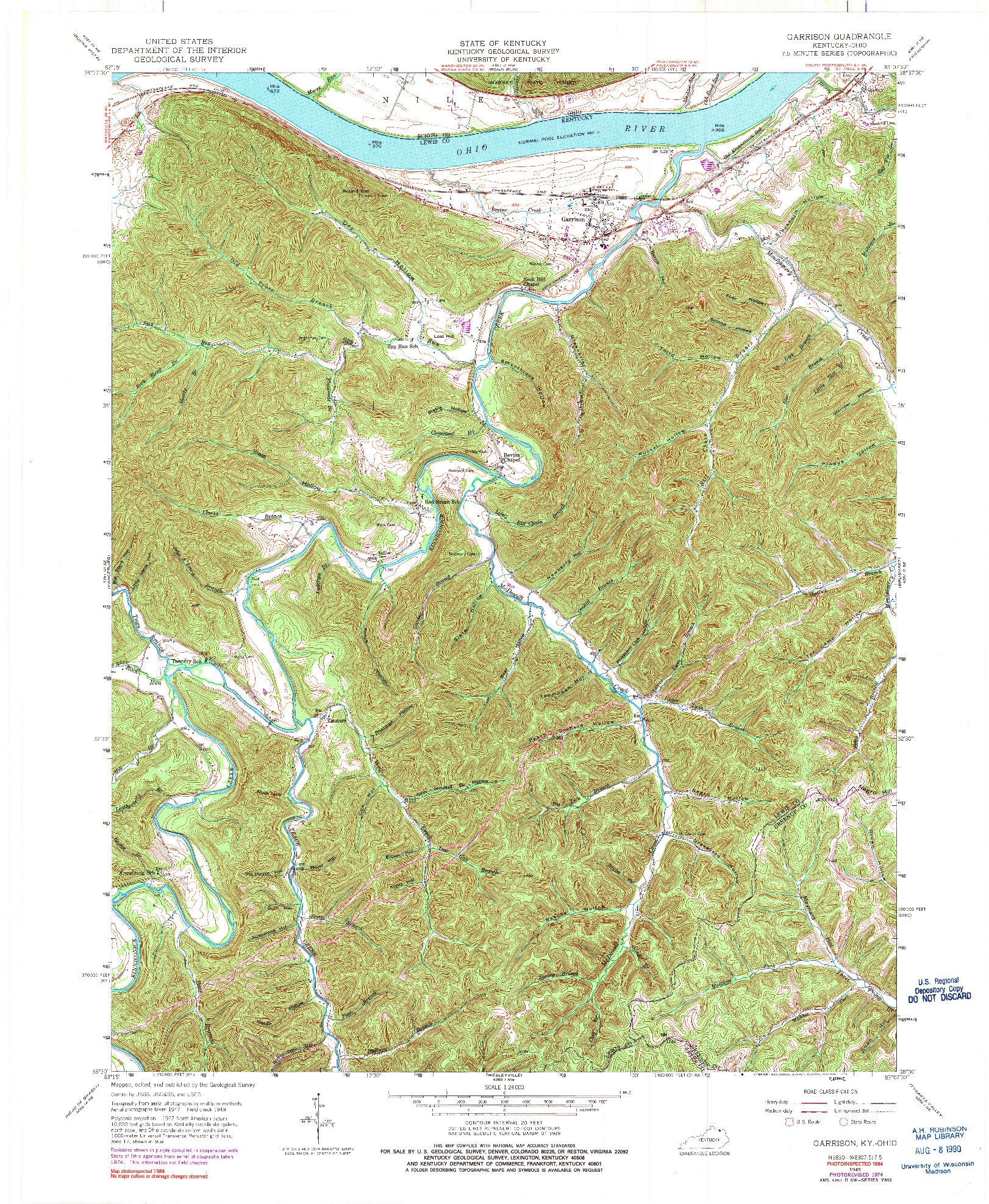 USGS 1:24000-SCALE QUADRANGLE FOR GARRISON, KY 1949