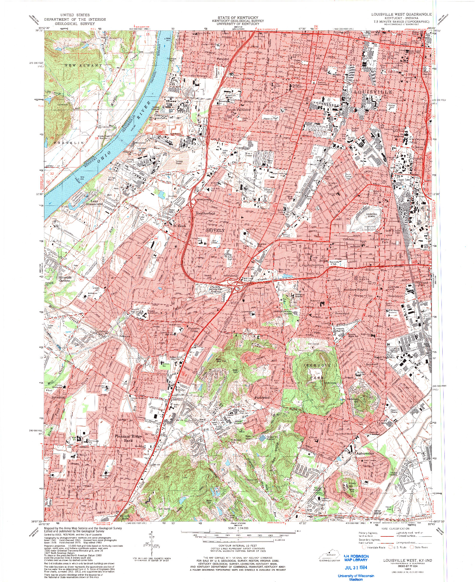 USGS 1:24000-SCALE QUADRANGLE FOR LOUISVILLE WEST, KY 1983