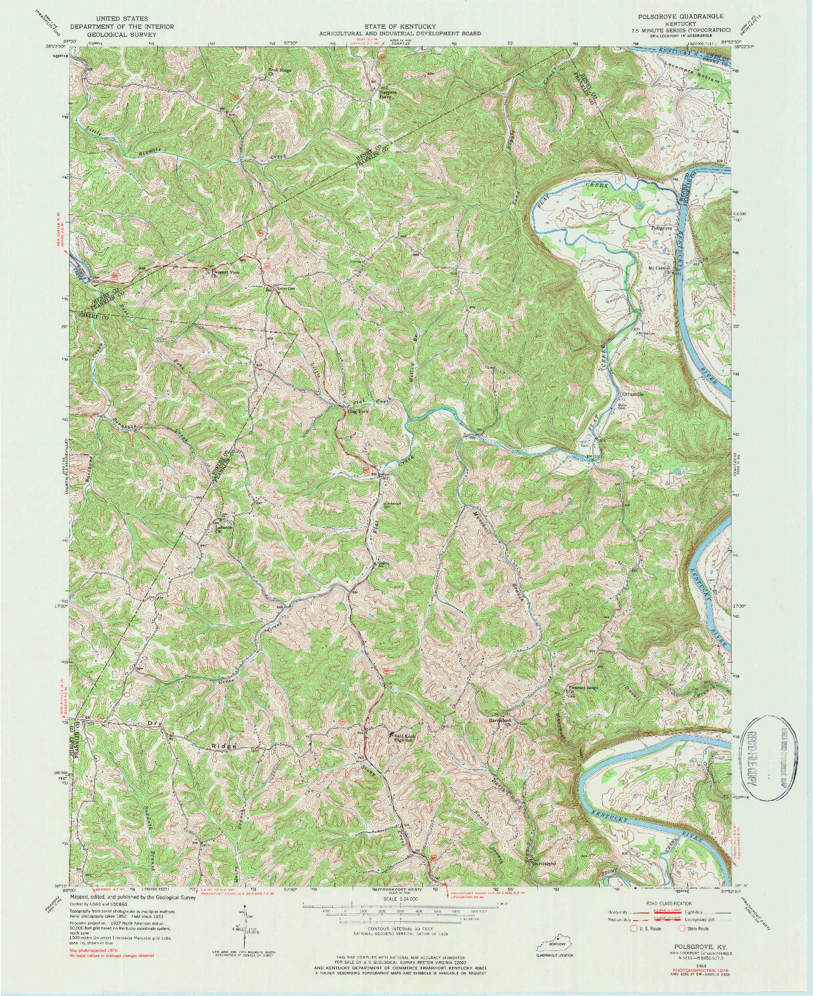 USGS 1:24000-SCALE QUADRANGLE FOR POLSGROVE, KY 1953