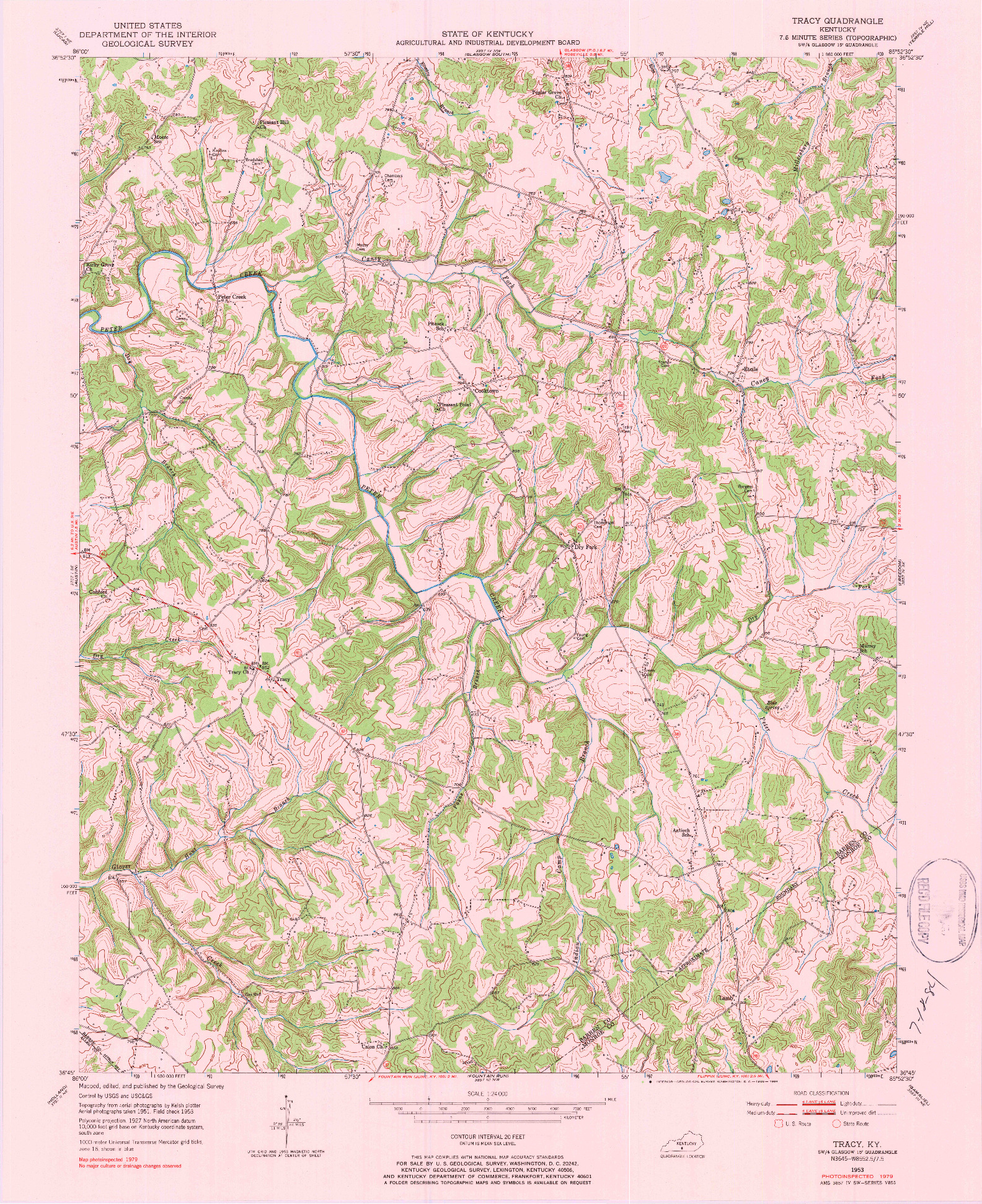 USGS 1:24000-SCALE QUADRANGLE FOR TRACY, KY 1979