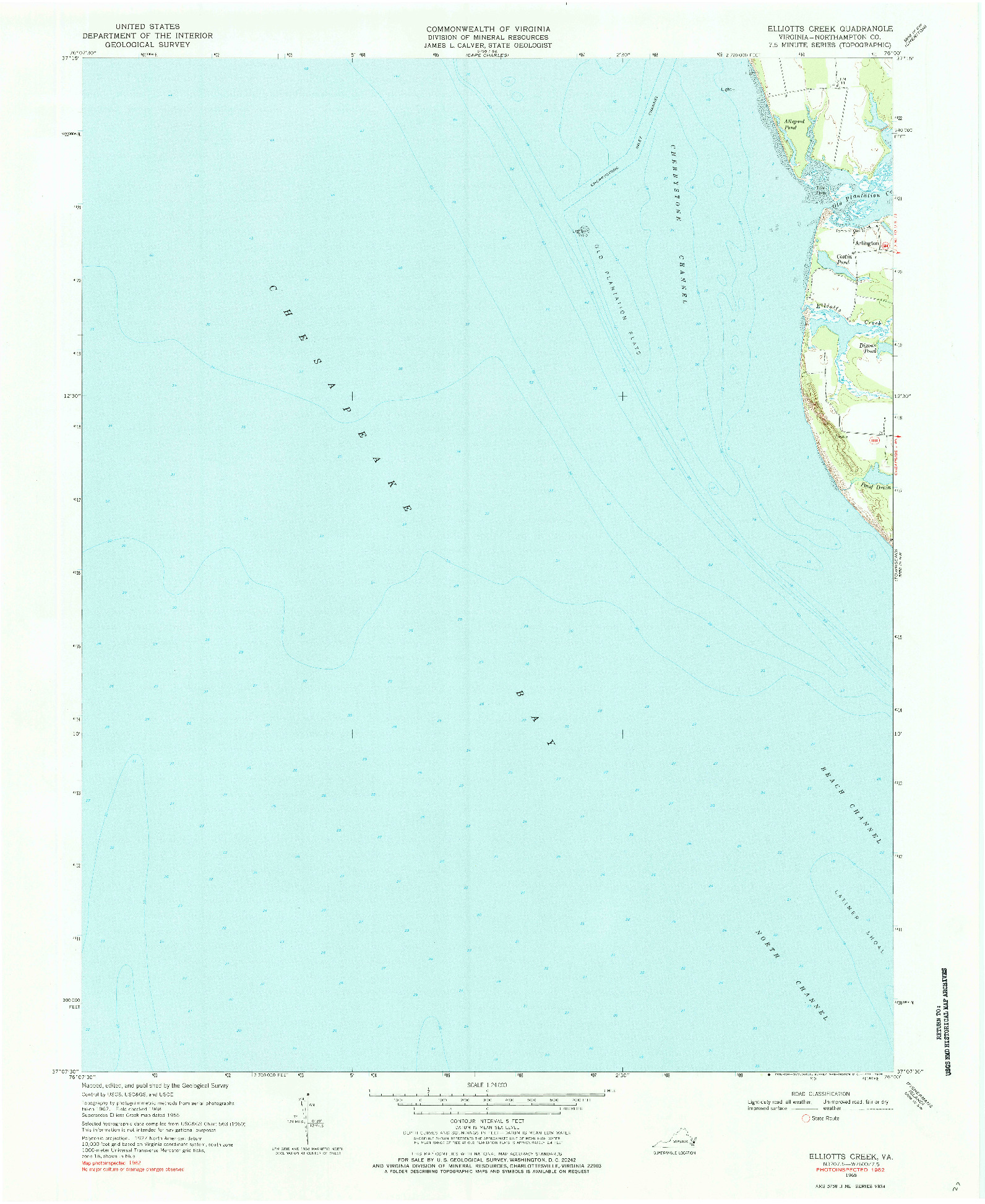 USGS 1:24000-SCALE QUADRANGLE FOR ELLIOTTS CREEK, VA 1968