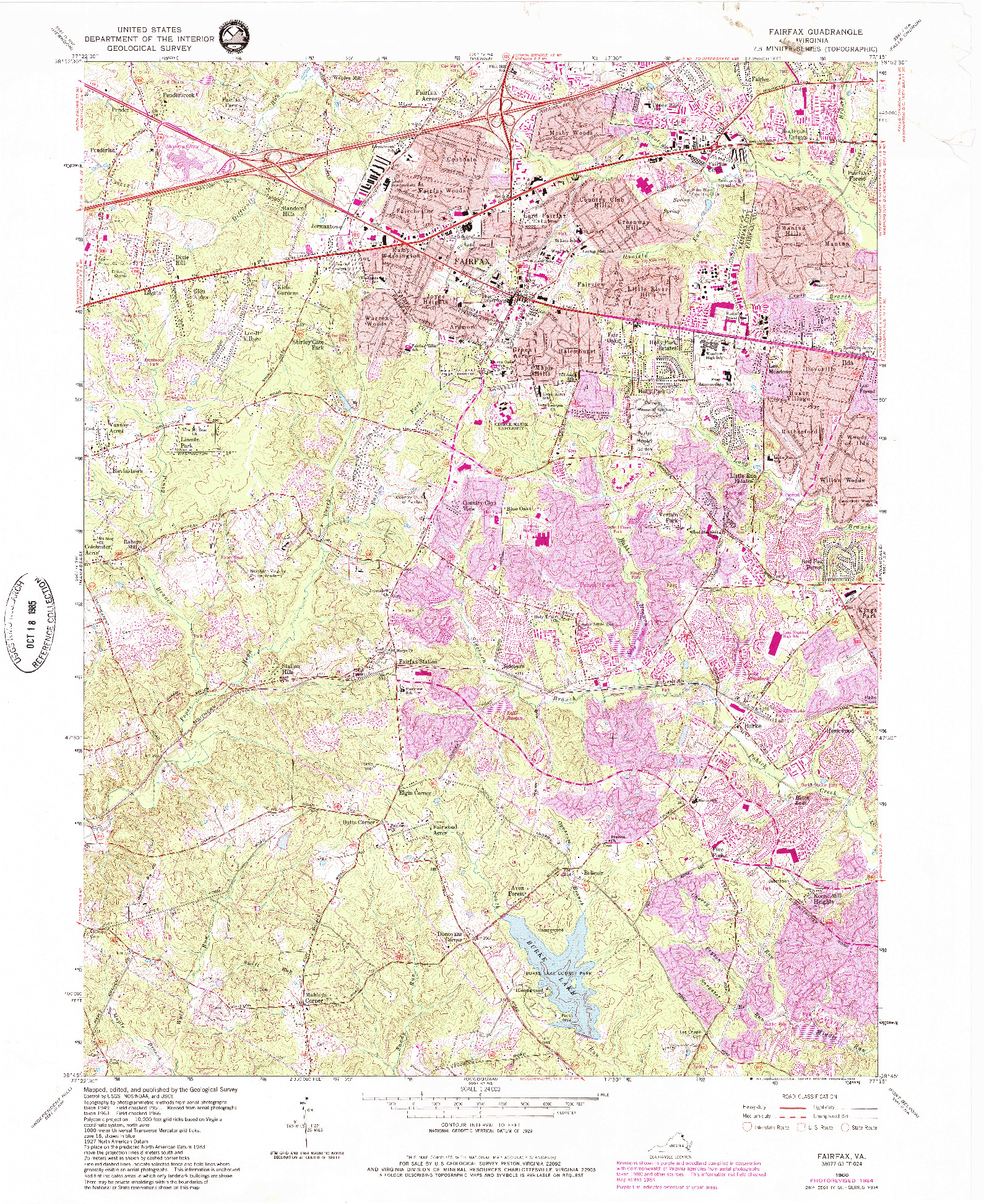 USGS 1:24000-SCALE QUADRANGLE FOR FAIRFAX, VA 1966