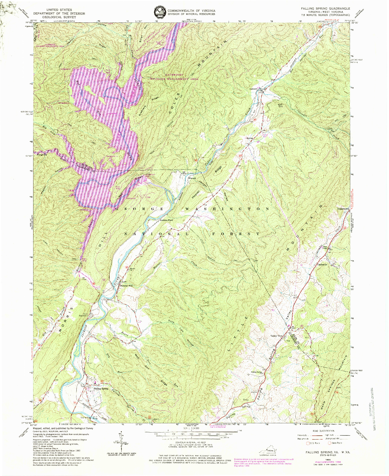 USGS 1:24000-SCALE QUADRANGLE FOR FALLING SPRING, VA 1966