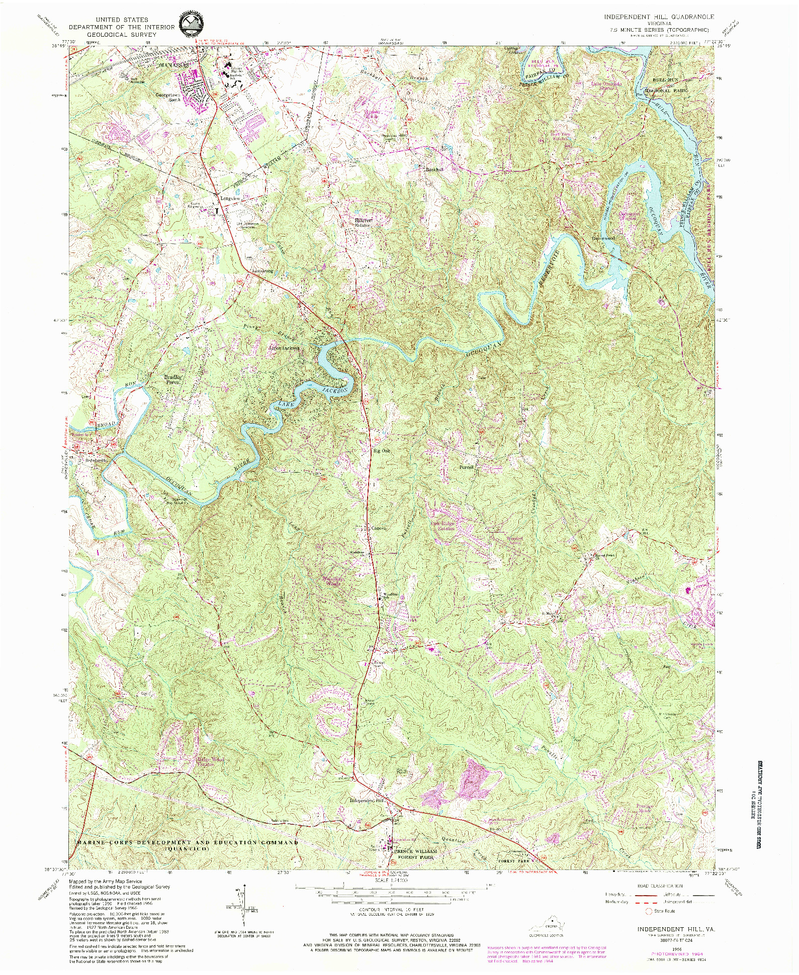 USGS 1:24000-SCALE QUADRANGLE FOR INDEPENDENT HILL, VA 1966