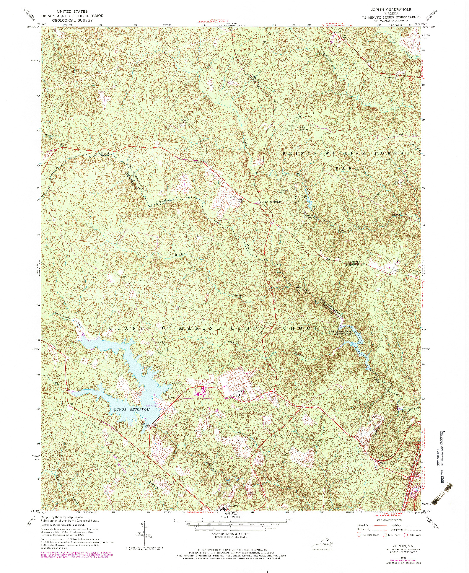 USGS 1:24000-SCALE QUADRANGLE FOR JOPLIN, VA 1966