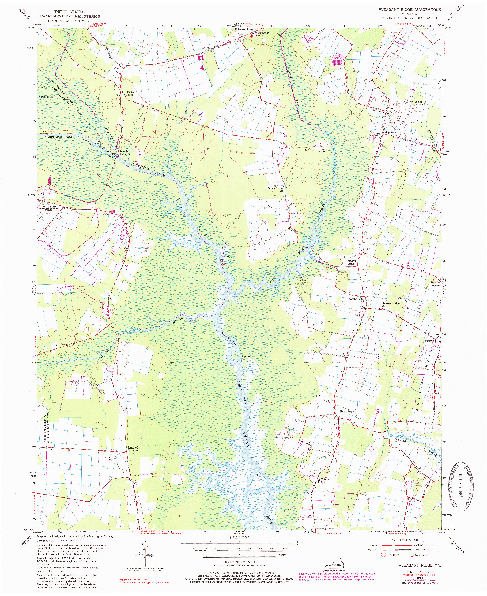 USGS 1:24000-SCALE QUADRANGLE FOR PLEASANT RIDGE, VA 1954