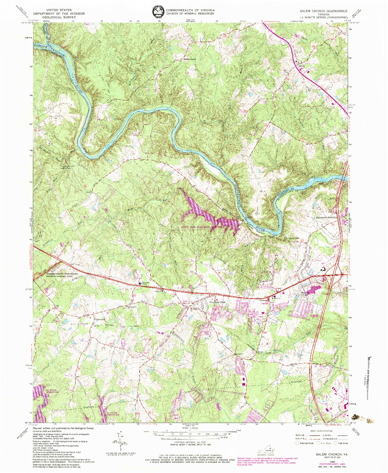 USGS 1:24000-SCALE QUADRANGLE FOR SALEM CHURCH, VA 1966