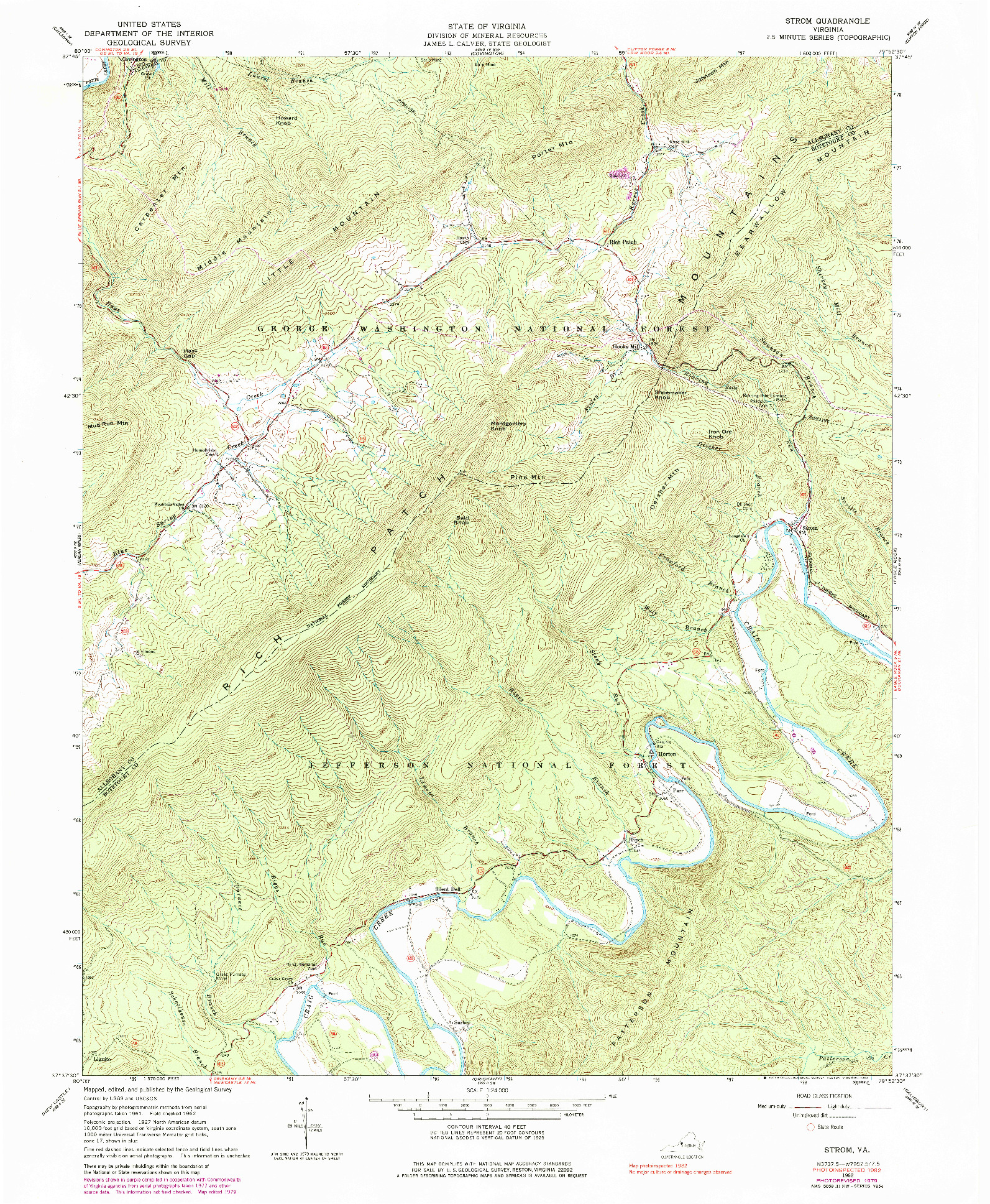 USGS 1:24000-SCALE QUADRANGLE FOR STROM, VA 1962