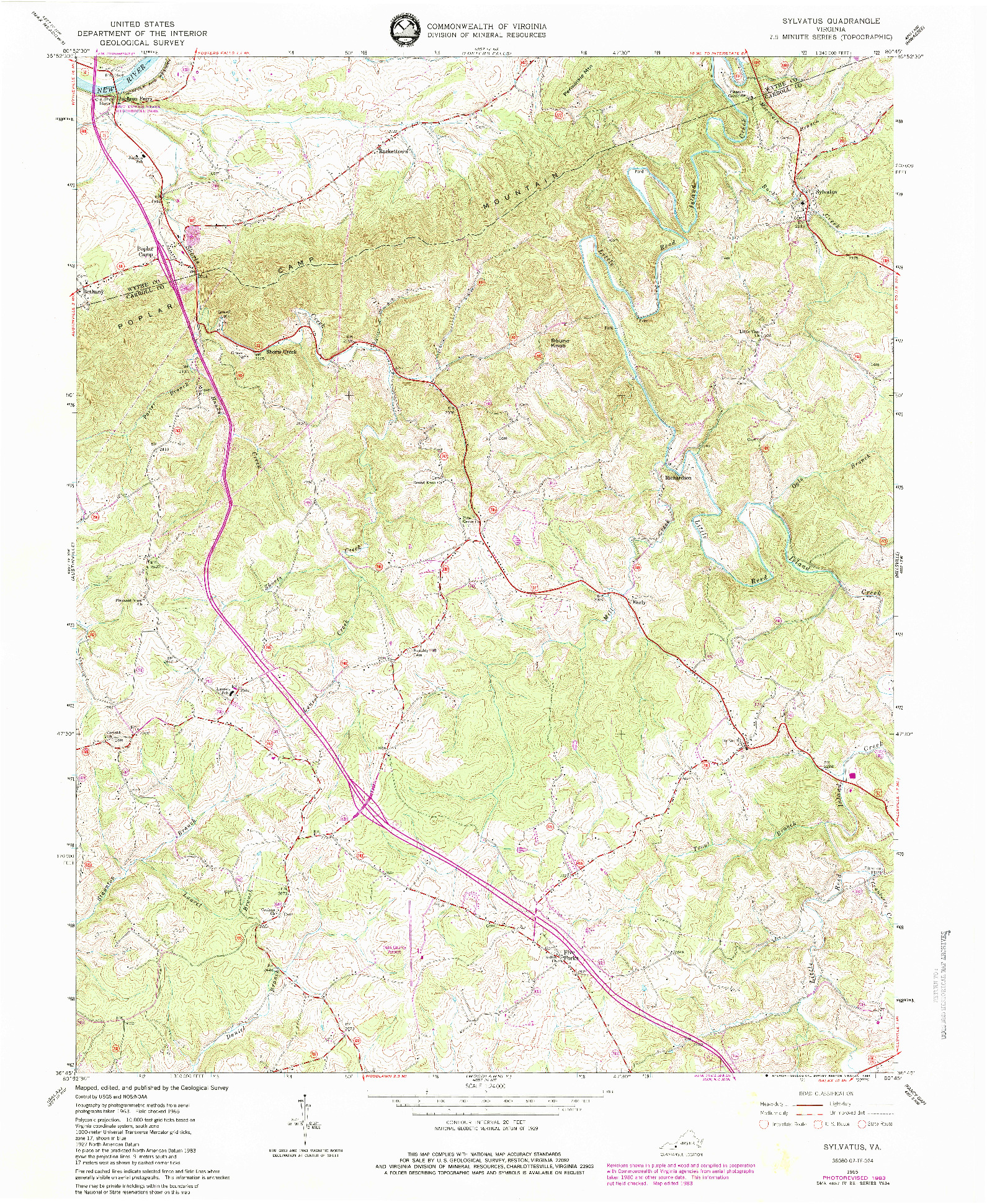 USGS 1:24000-SCALE QUADRANGLE FOR SYLVATUS, VA 1965