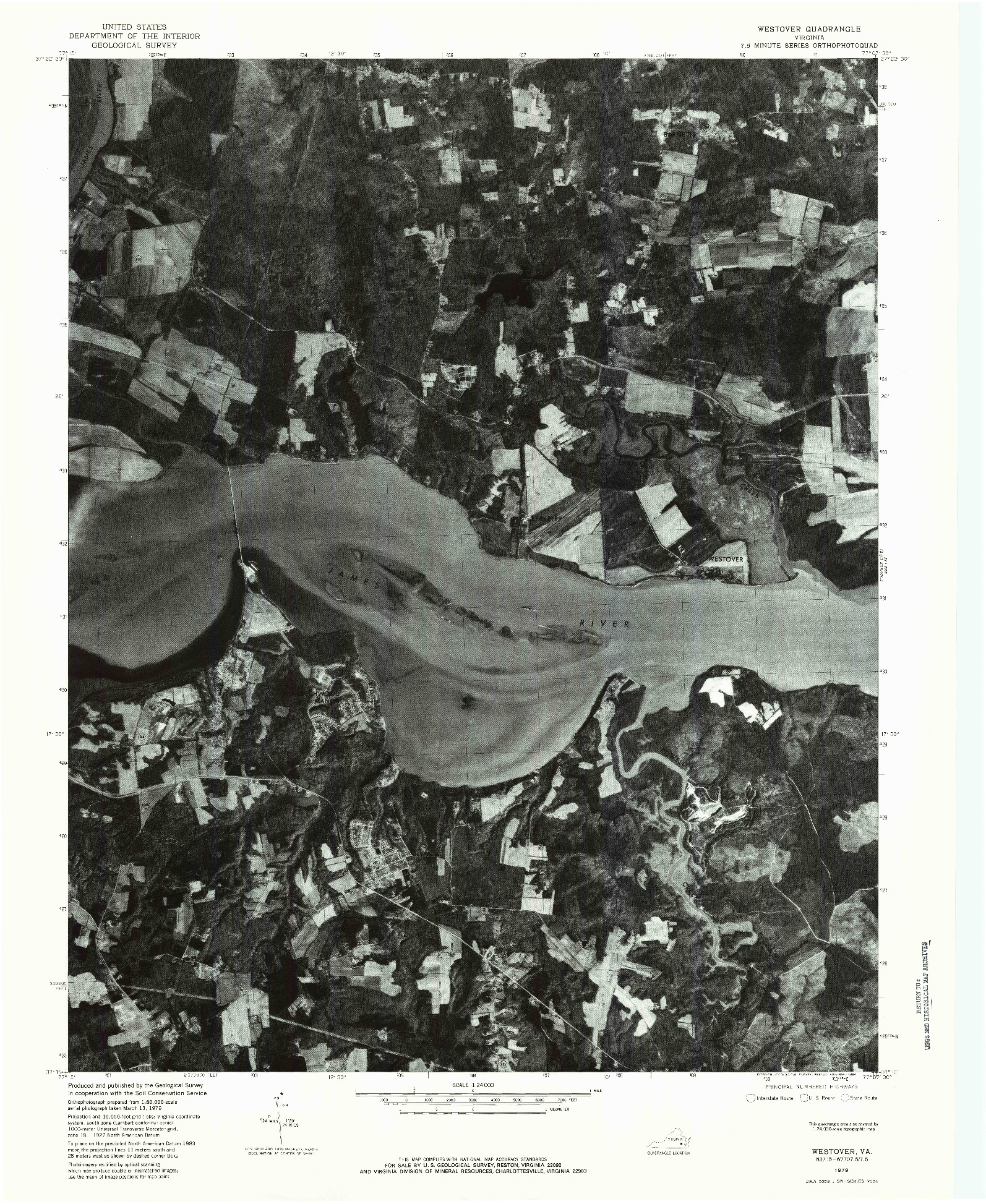 USGS 1:24000-SCALE QUADRANGLE FOR WESTOVER, VA 1979