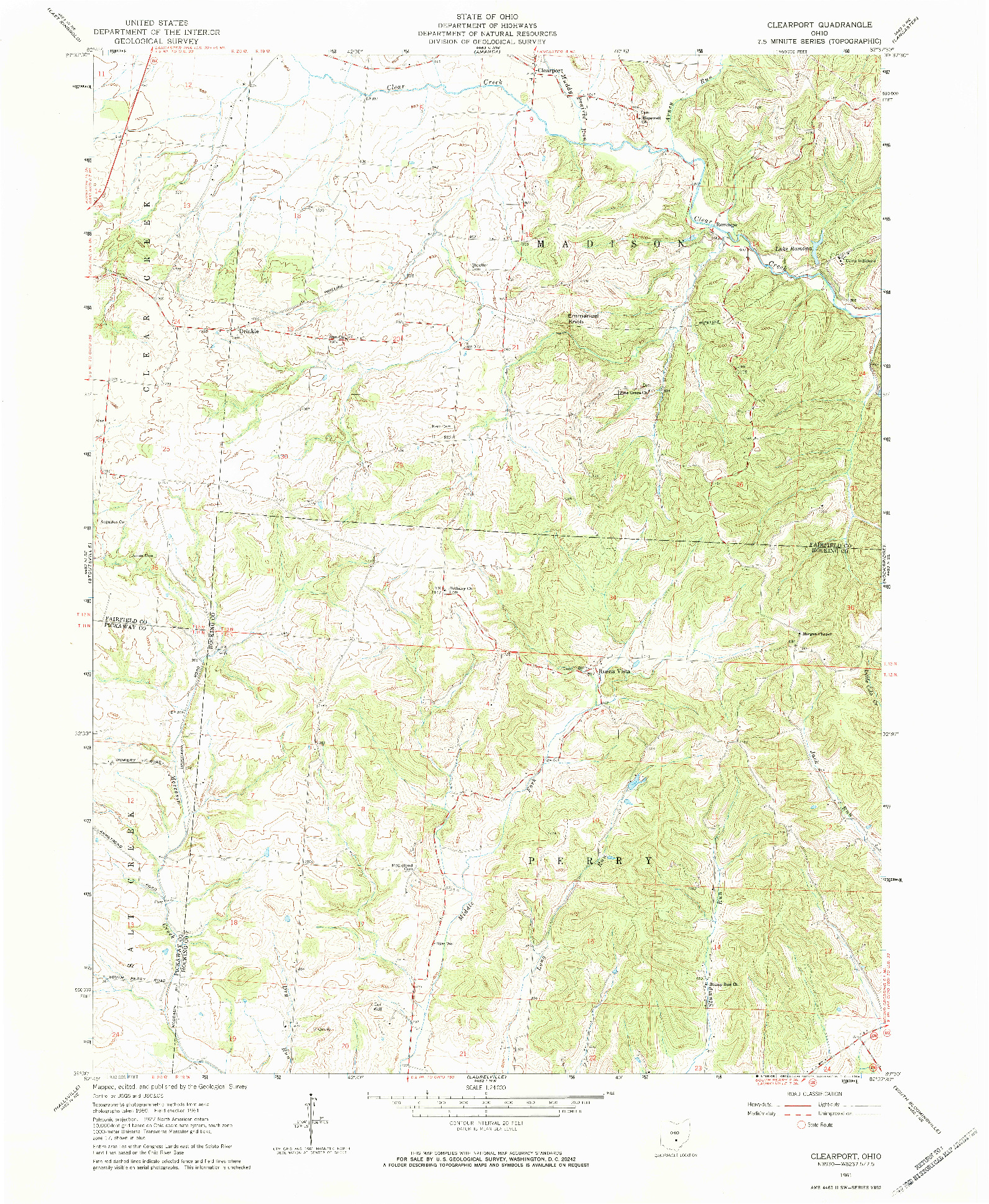 USGS 1:24000-SCALE QUADRANGLE FOR CLEARPORT, OH 1961