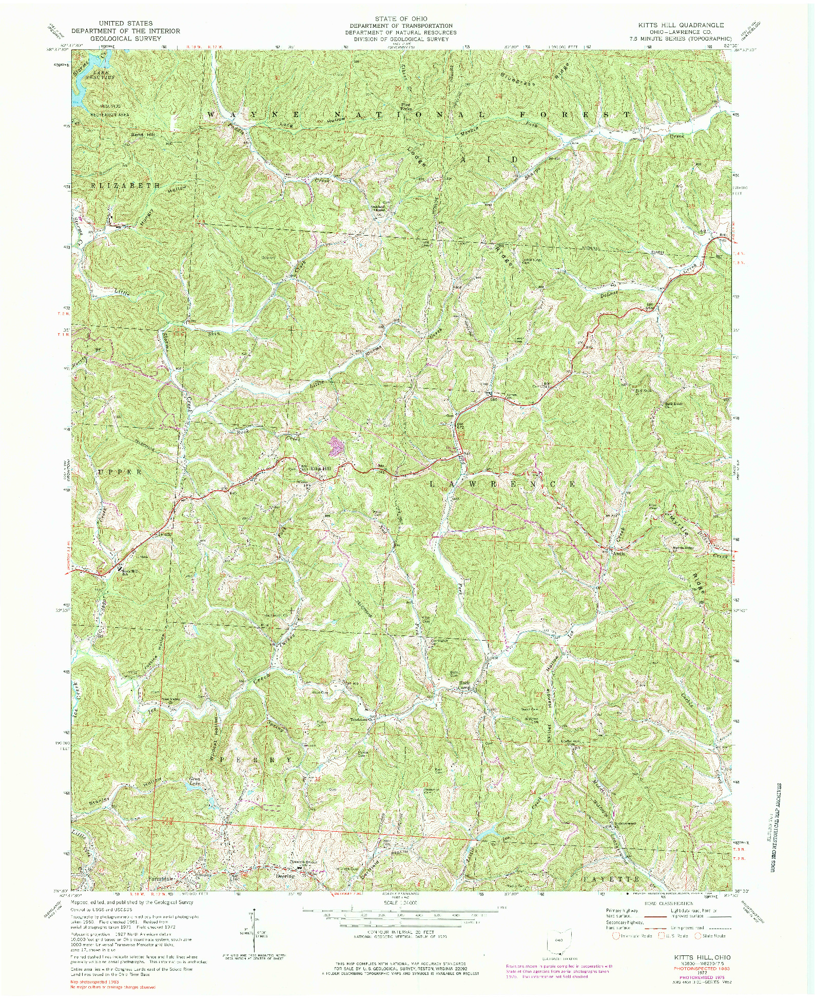USGS 1:24000-SCALE QUADRANGLE FOR KITTS HILL, OH 1972