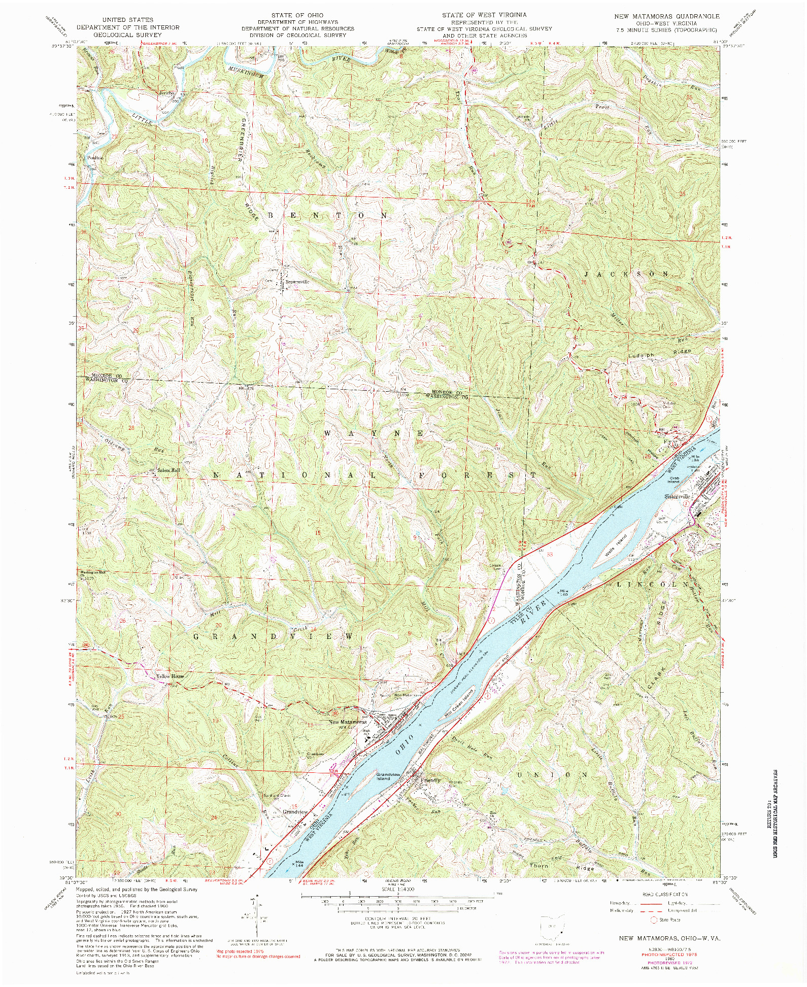 USGS 1:24000-SCALE QUADRANGLE FOR NEW MATAMORAS, OH 1960