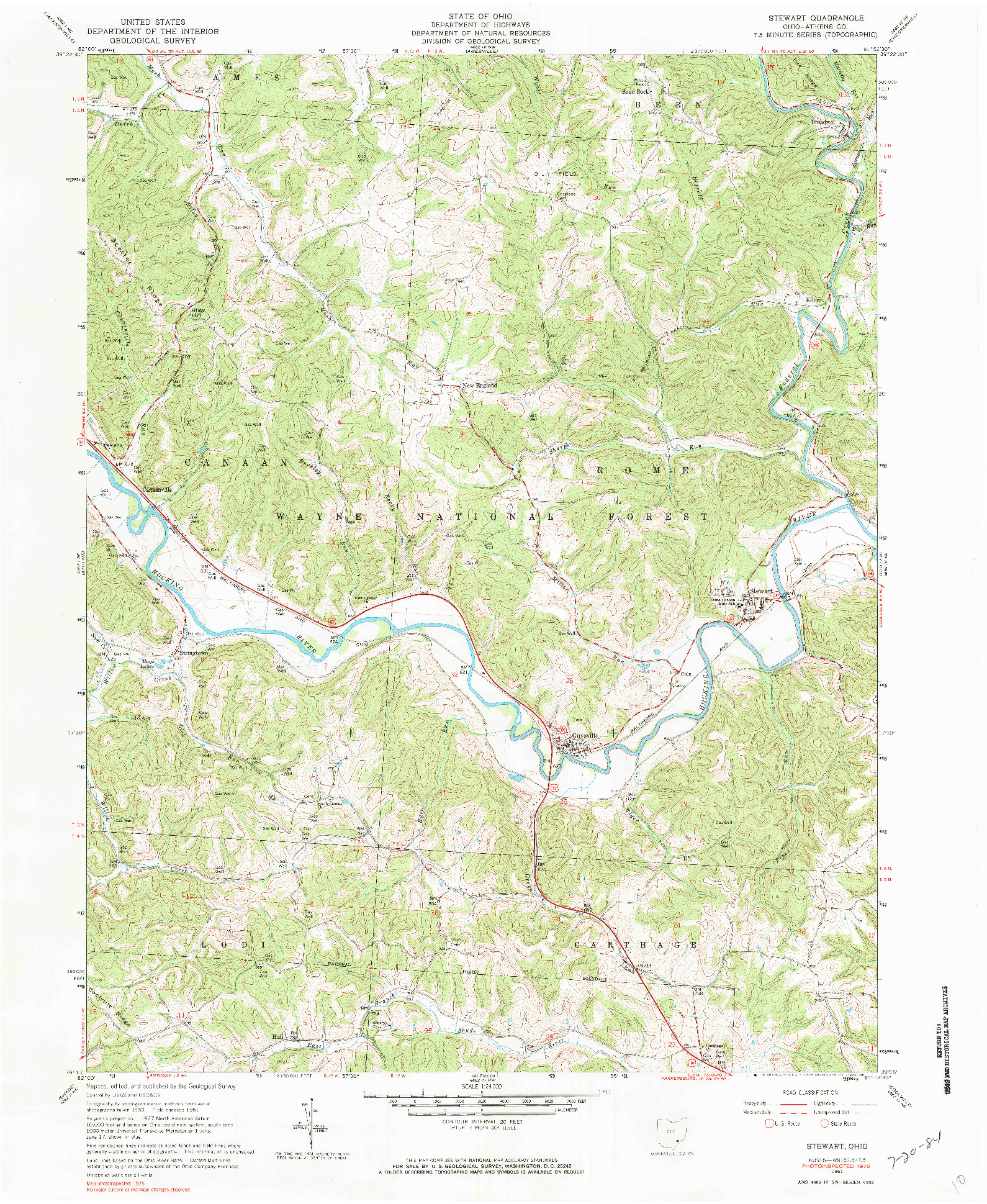 USGS 1:24000-SCALE QUADRANGLE FOR STEWART, OH 1961