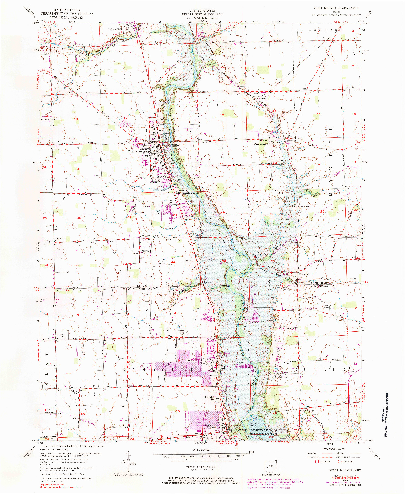 USGS 1:24000-SCALE QUADRANGLE FOR WEST MILTON, OH 1955