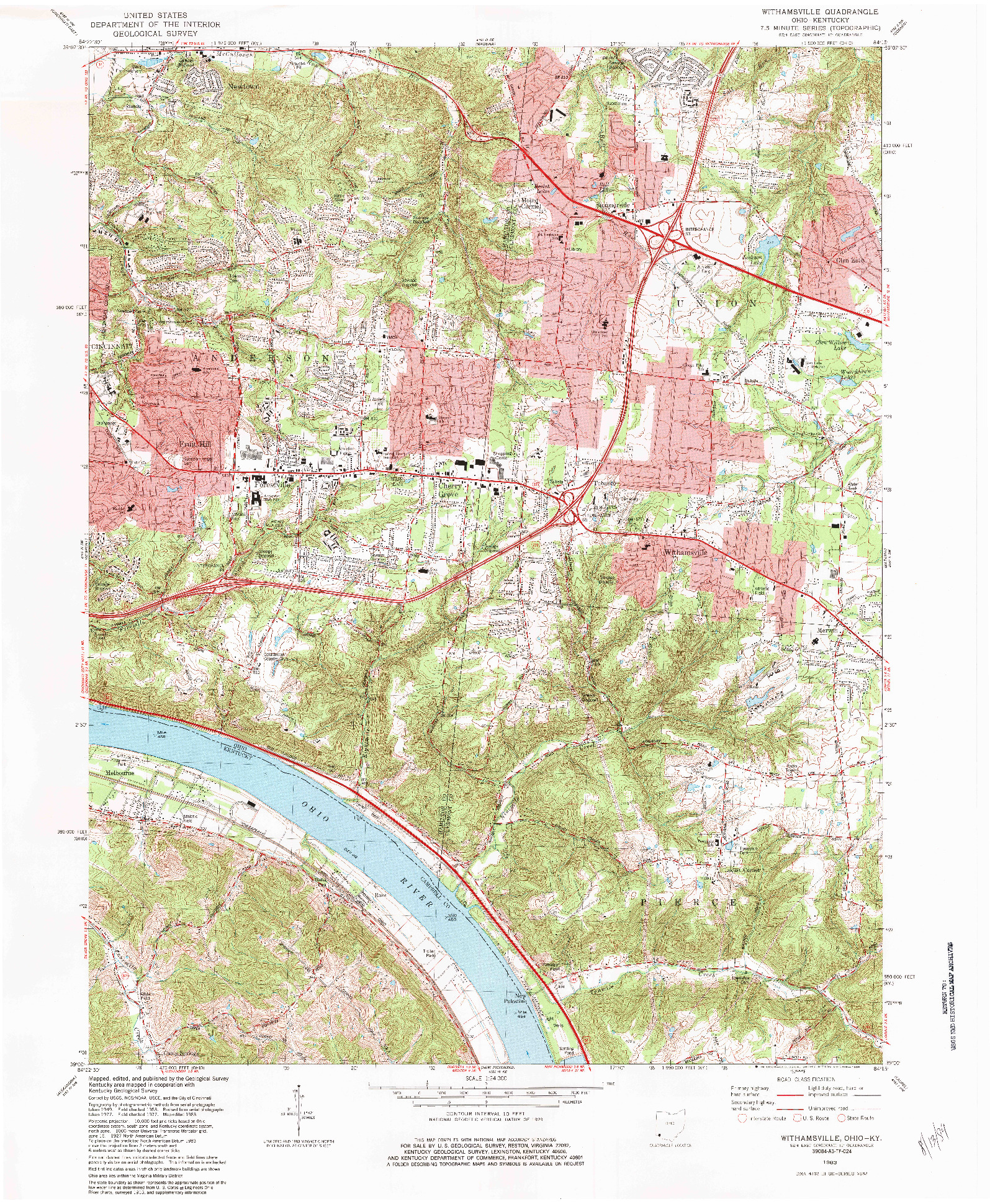 USGS 1:24000-SCALE QUADRANGLE FOR WITHAMSVILLE, OH 1983