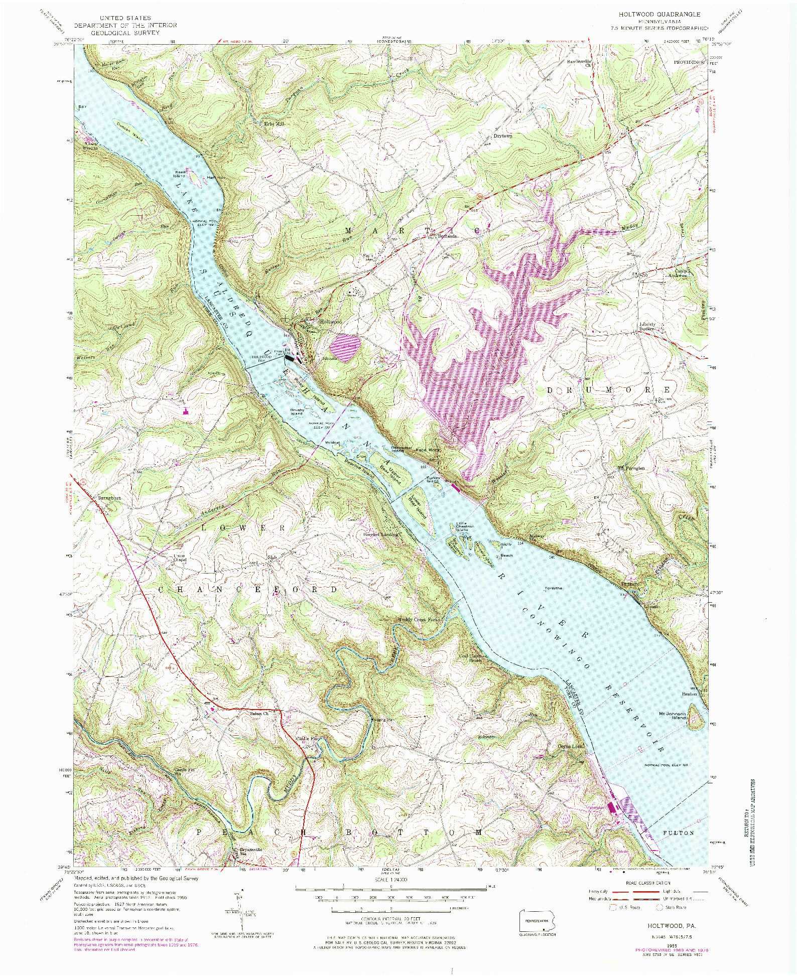 USGS 1:24000-SCALE QUADRANGLE FOR HOLTWOOD, PA 1955