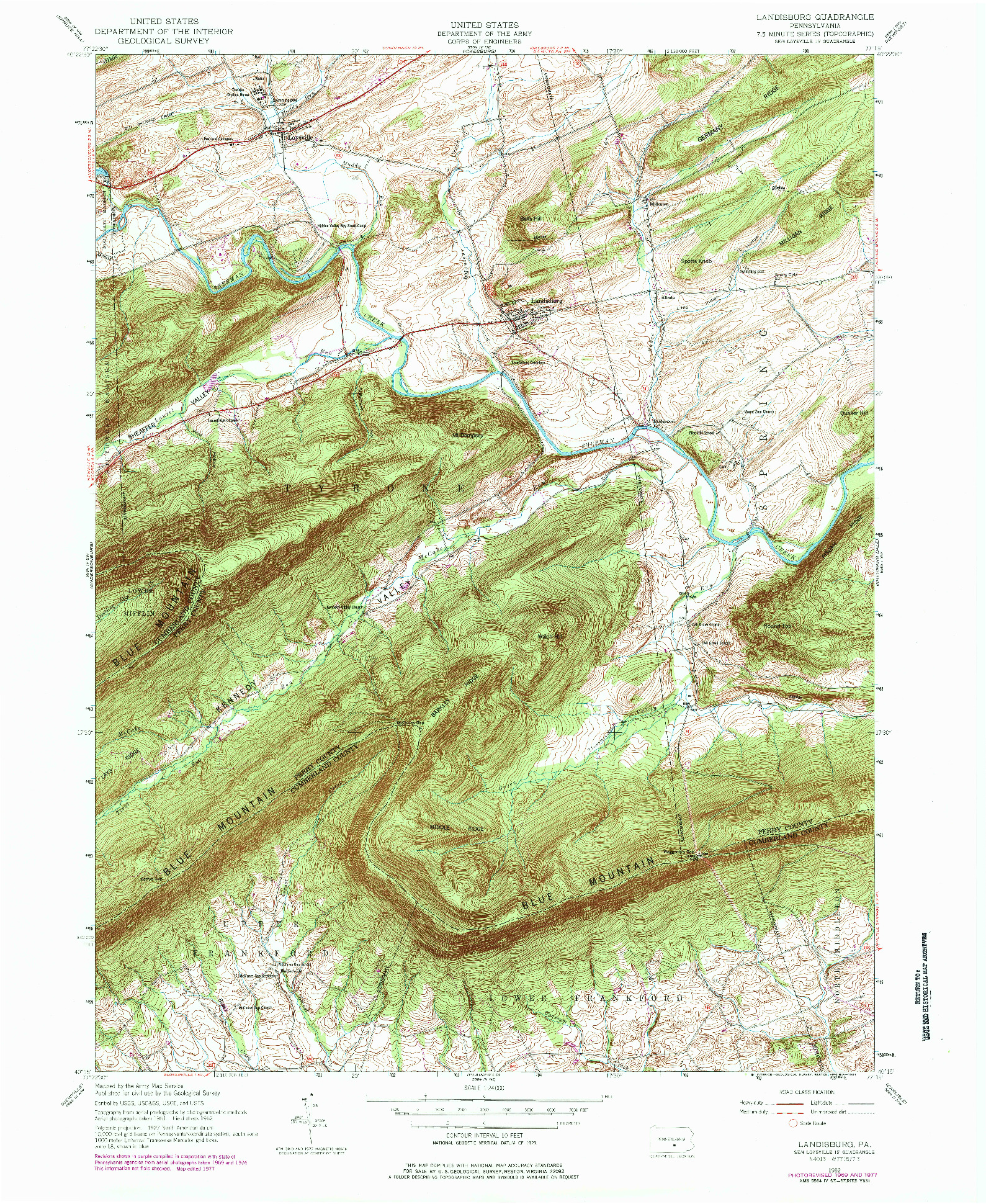 USGS 1:24000-SCALE QUADRANGLE FOR LANDISBURG, PA 1952