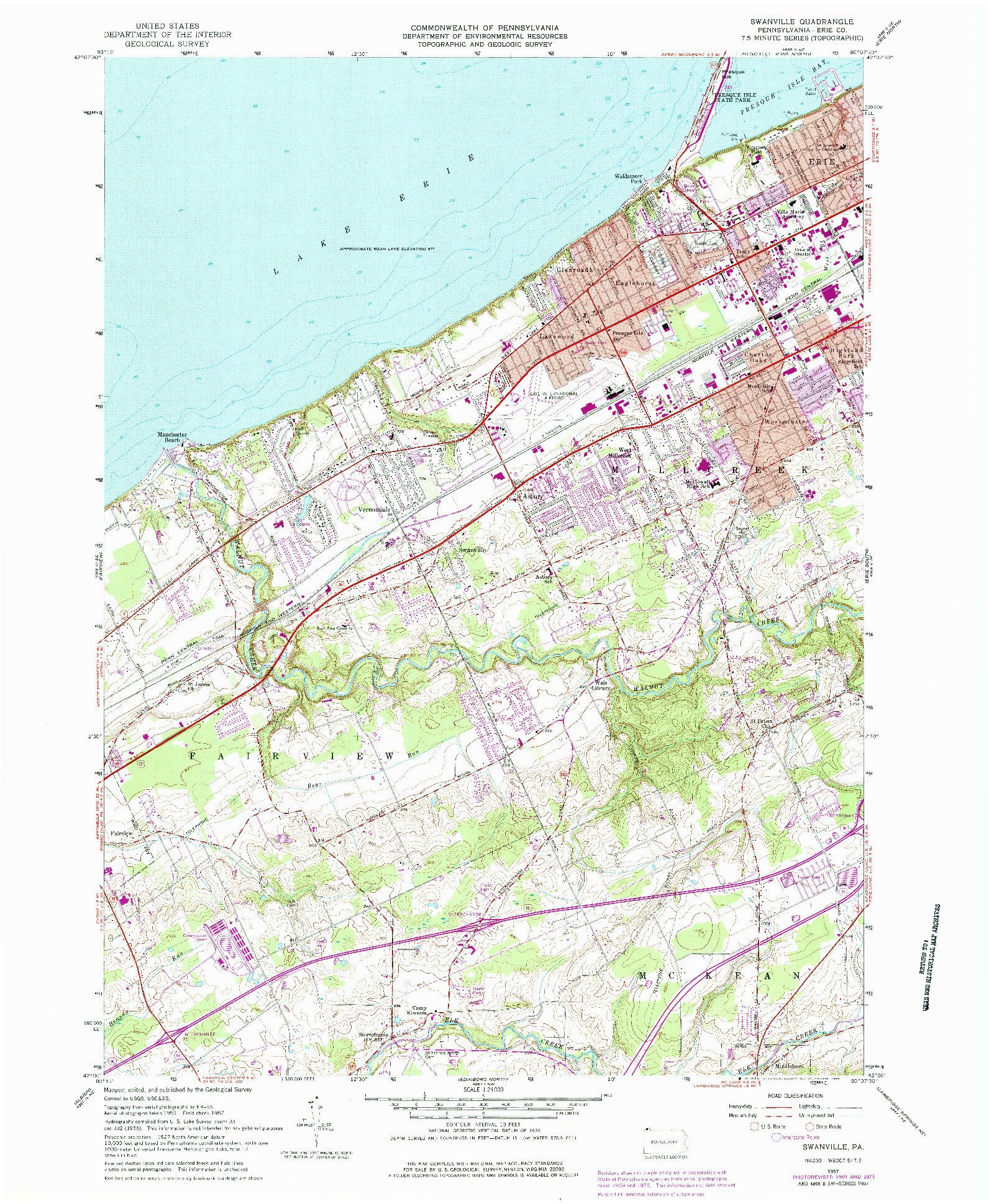 USGS 1:24000-SCALE QUADRANGLE FOR SWANVILLE, PA 1957