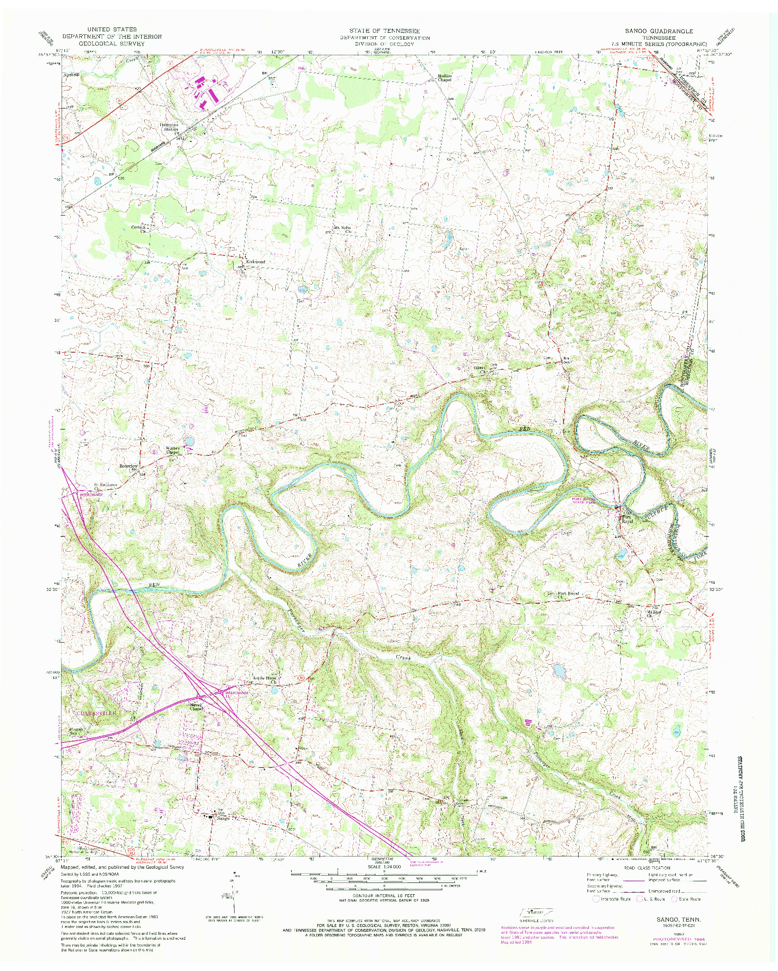 USGS 1:24000-SCALE QUADRANGLE FOR SANGO, TN 1957