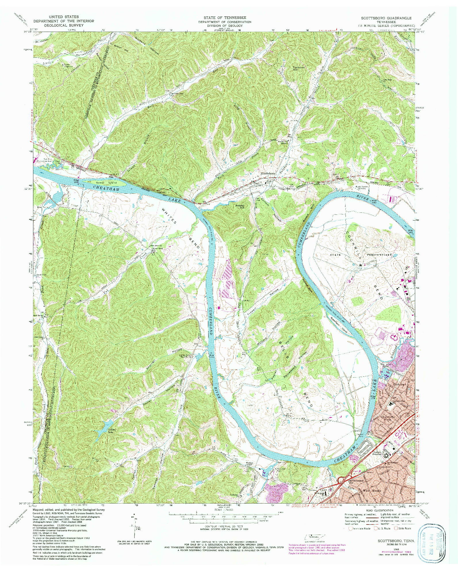 USGS 1:24000-SCALE QUADRANGLE FOR SCOTTSBORO, TN 1968