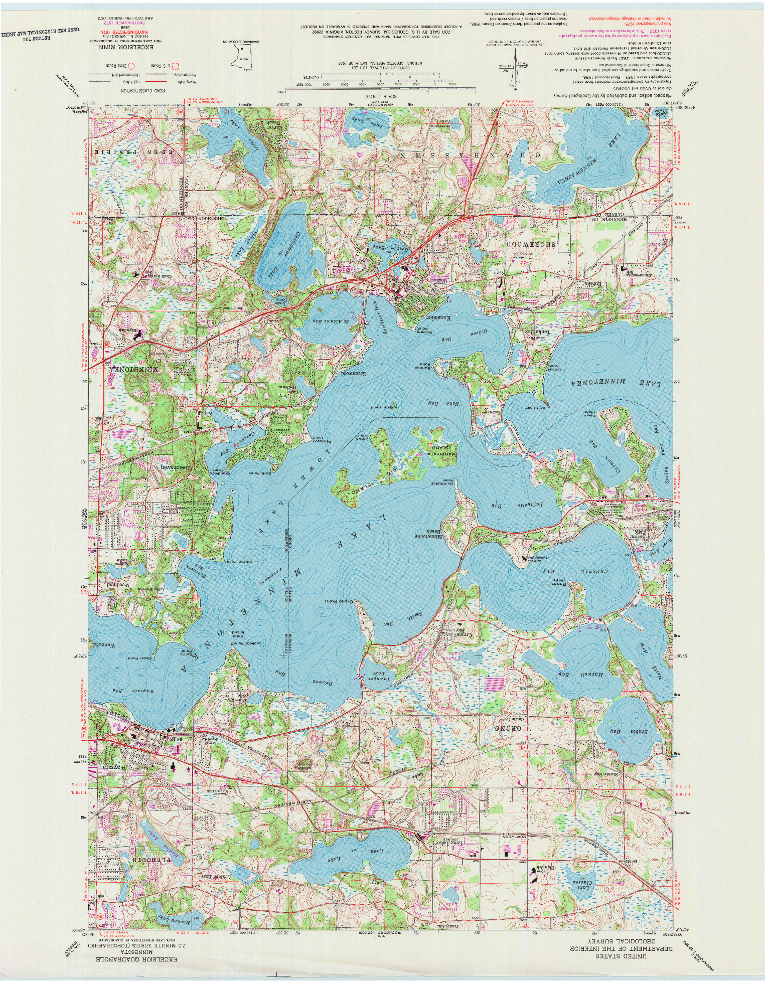 USGS 1:24000-SCALE QUADRANGLE FOR EXCELSIOR, MN 1958