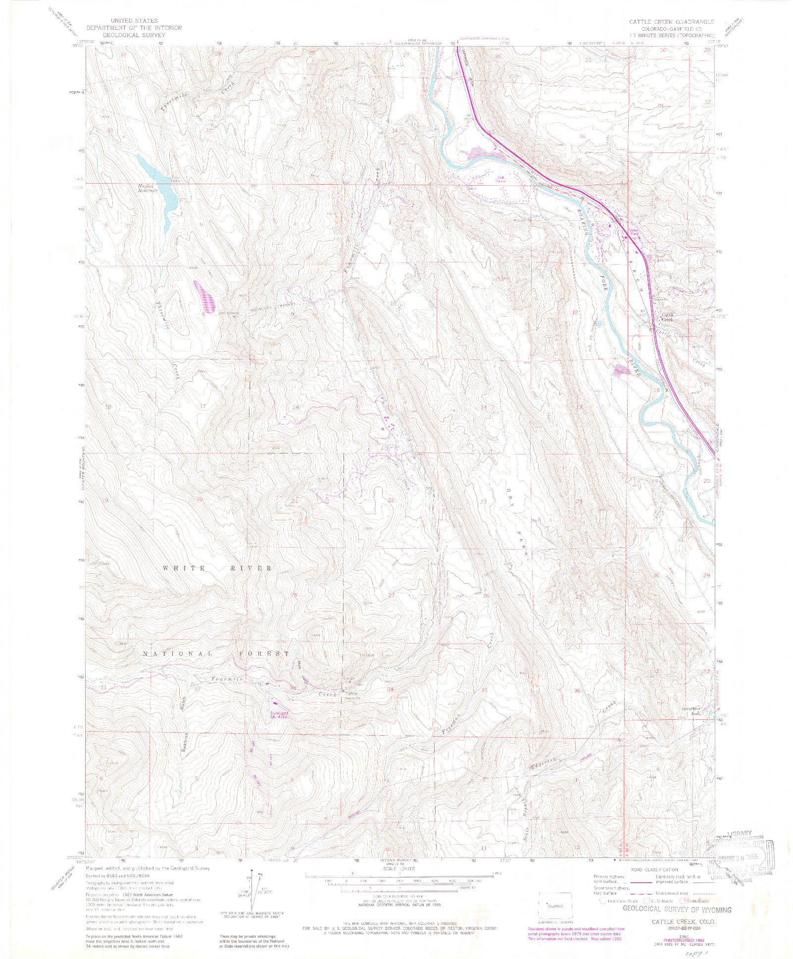 USGS 1:24000-SCALE QUADRANGLE FOR CATTLE CREEK, CO 1961